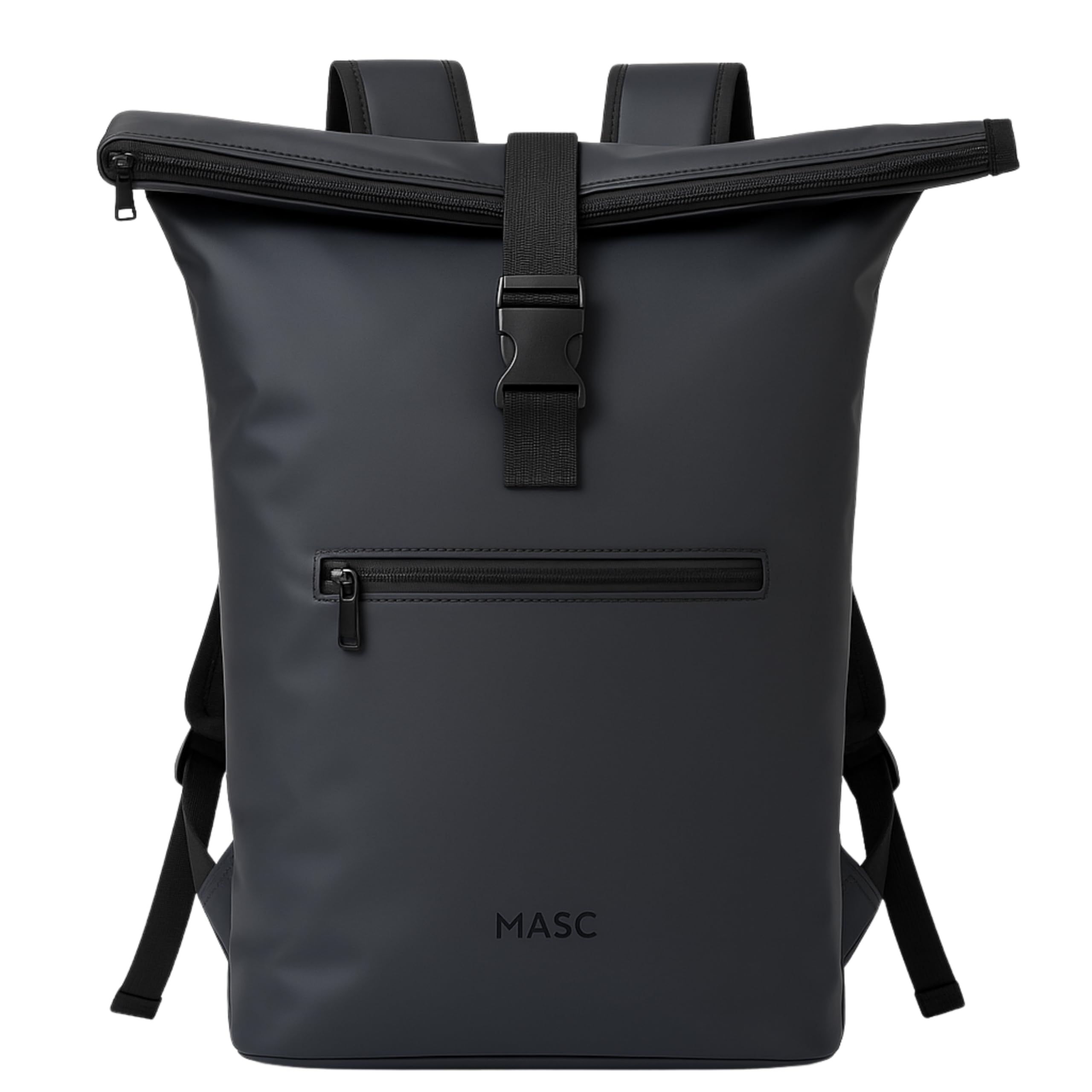 MASC Zaino Rolltop Impermeabile per Uomo e Donna, Zaino da Lavoro Elegante, 21L Capiente con Scomparto Porta Pc 18 Pollici