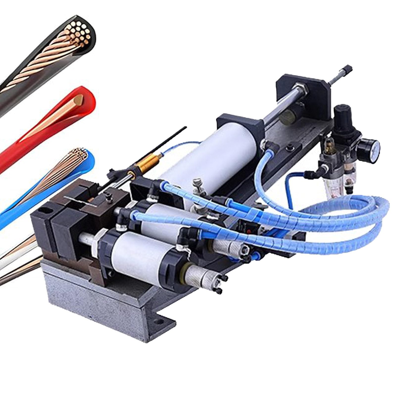 Máquina pelacables neumática, herramienta automática de doble cilindro para pelar cables electrónicos, teflón y aislados