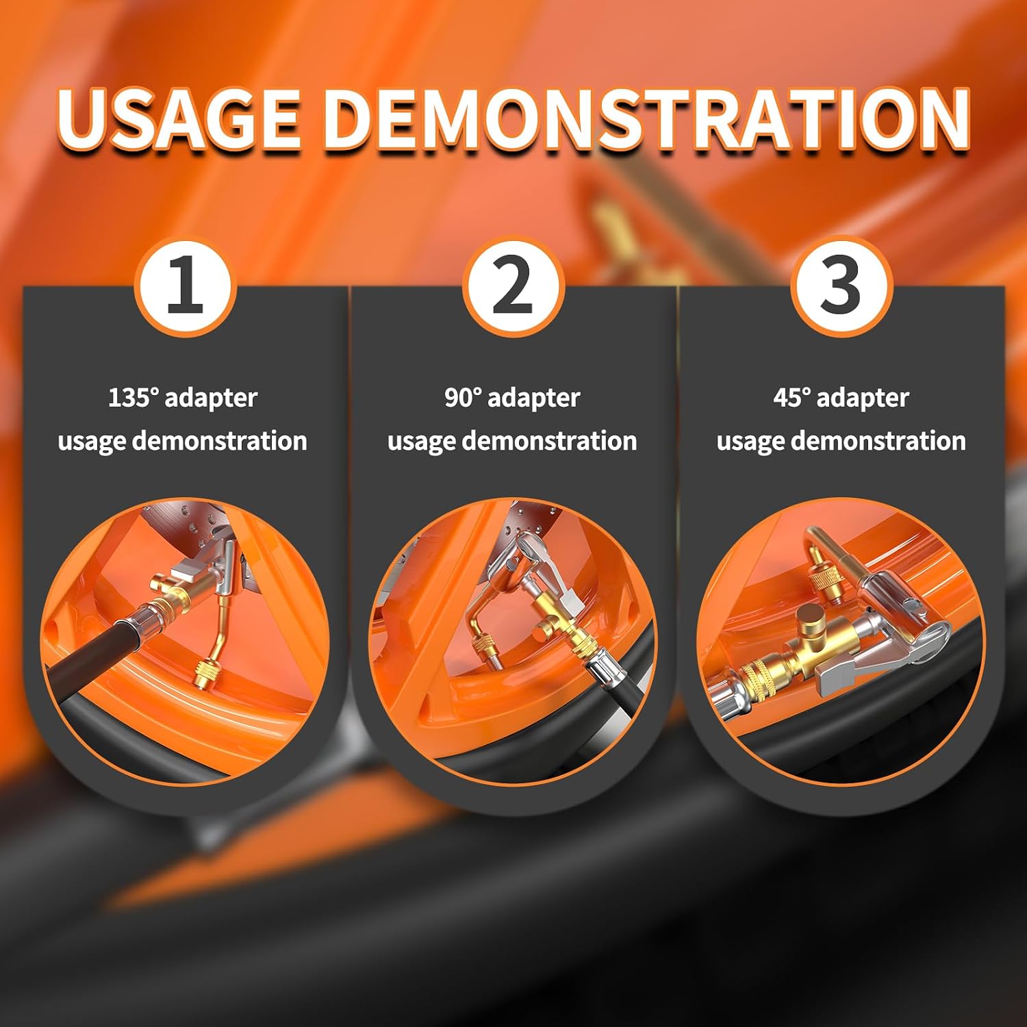 GASHER 7Pcs Tire Valve Extenders, Valve Stem Extension with 45°/90°/ 135°Angles & Tire Inflator Hose Adapter