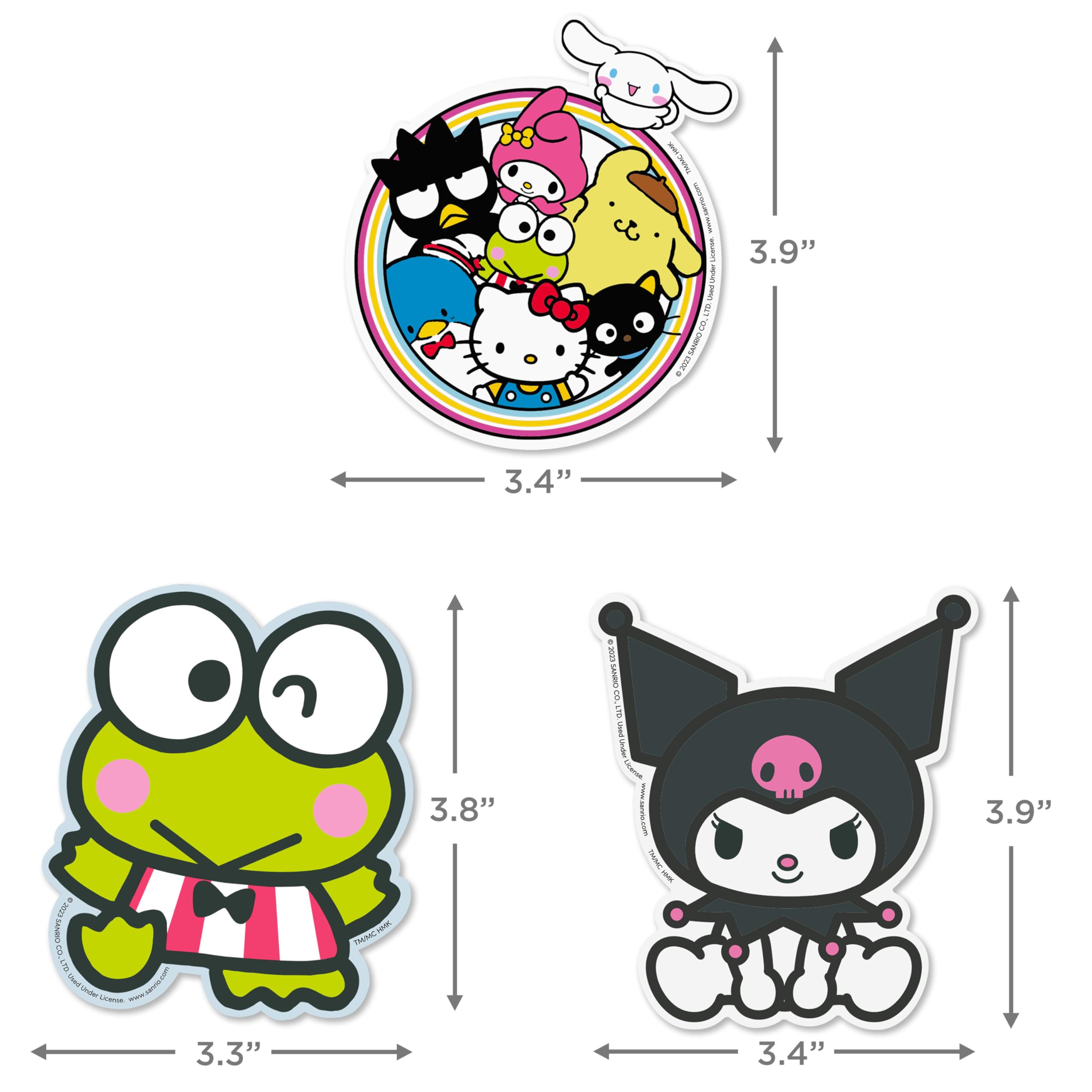Amazon.com: Hallmark Hello Kitty Pack of 3 Vinyl Stickers for