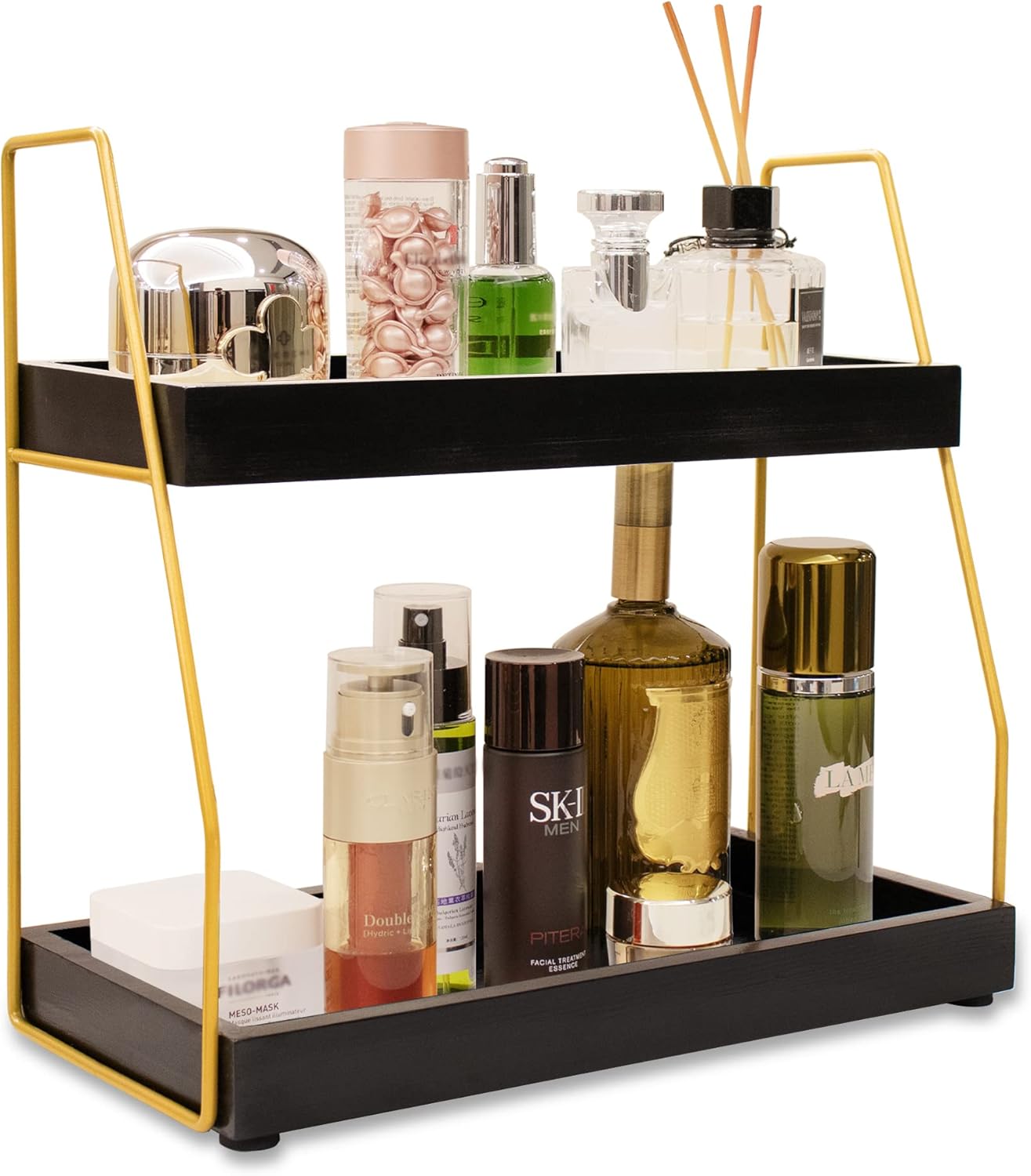 ZGO 2Tier Bathroom Counter Organizer, Wood Bathroom