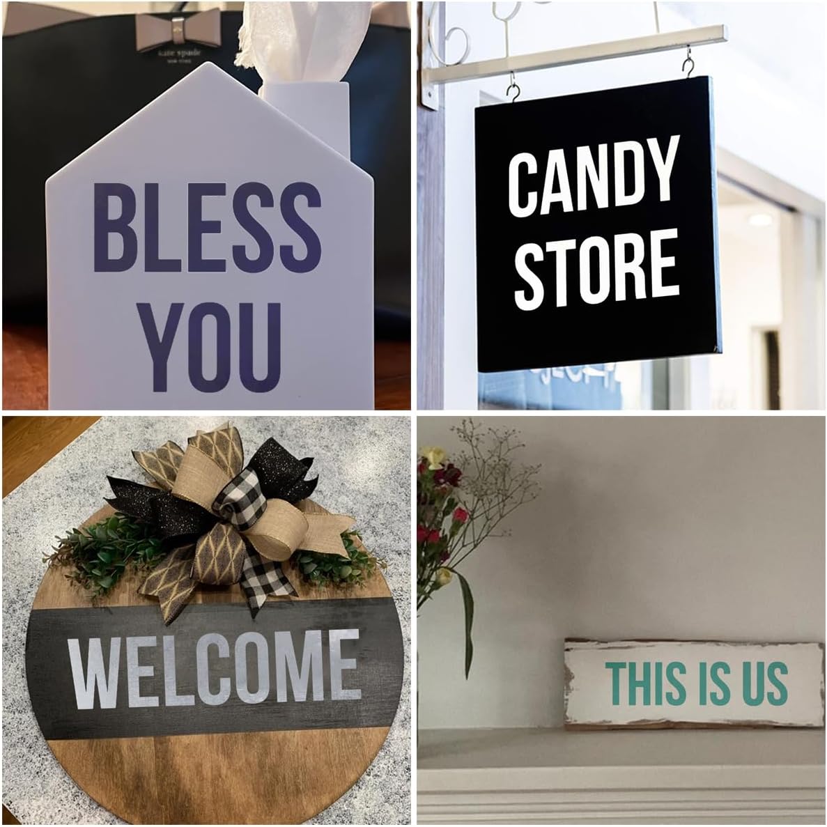 10 Inch Alphabet Letter Stencils for Painting - 42 Pack Letter and Number Stencil Templates with Signs for Painting on Wood, Reusable Numbers and Letters Stencils for Chalkboard Wood Signs & Wall Art