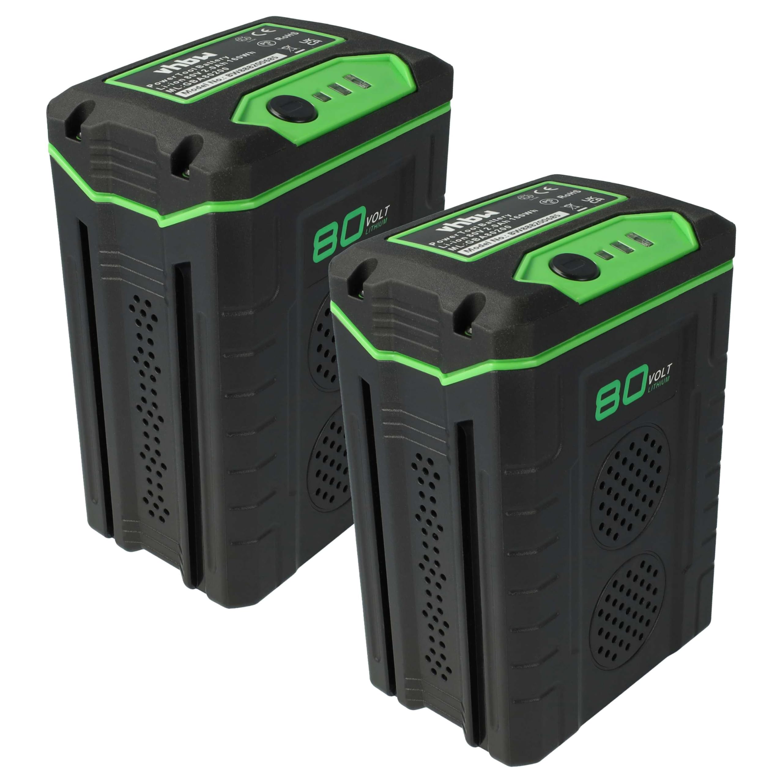 2x batteria sostituisce Remarc 82V430G per utensile elettrico (2500 mAh, Li-Ion, 80 V)