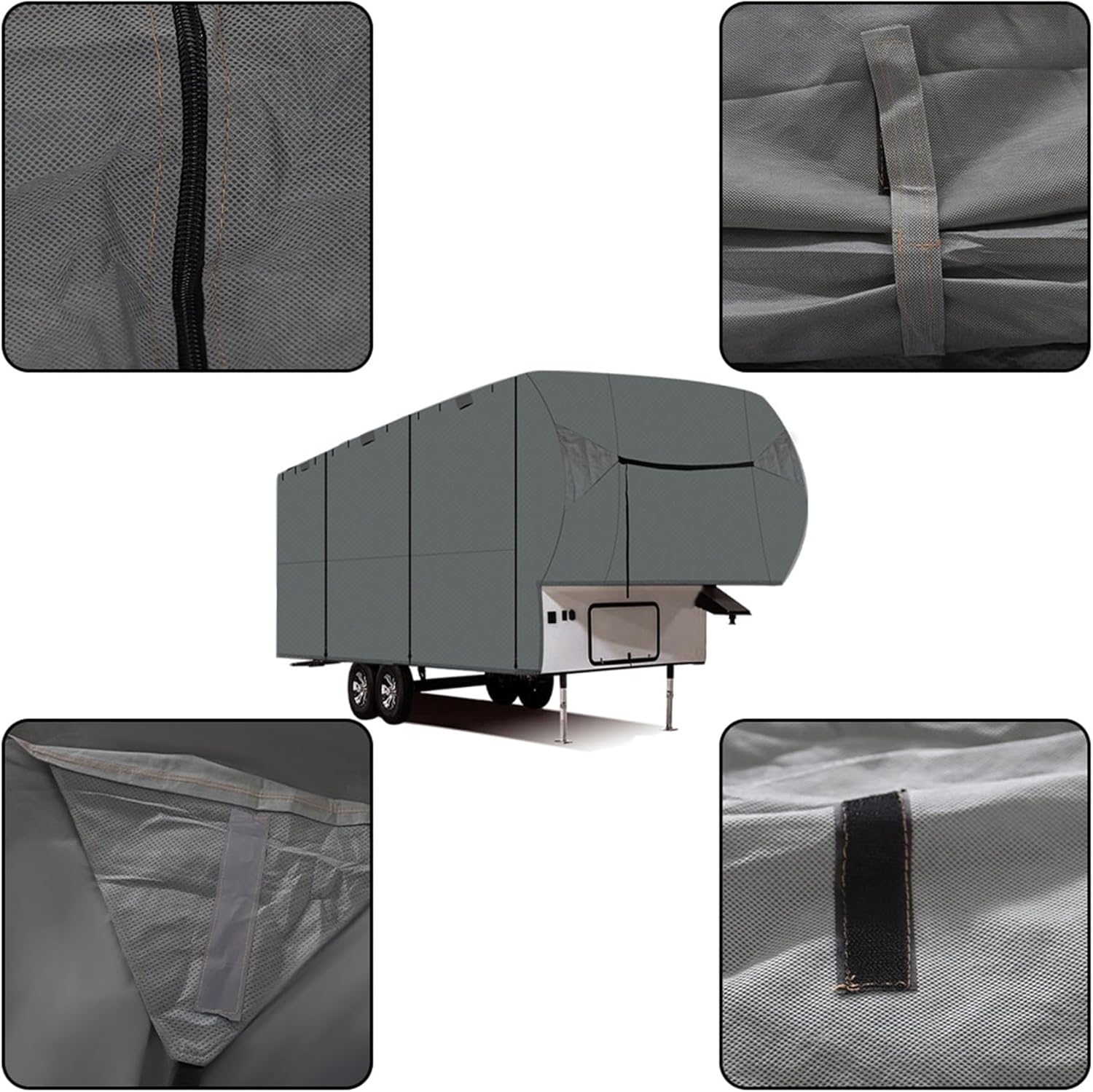 RV Cover Motorhome RV Outdoor Camper Cover Replacement for 26-29 Foot Four Layers of Non-Woven Fabric on The Top of 5th Wheel