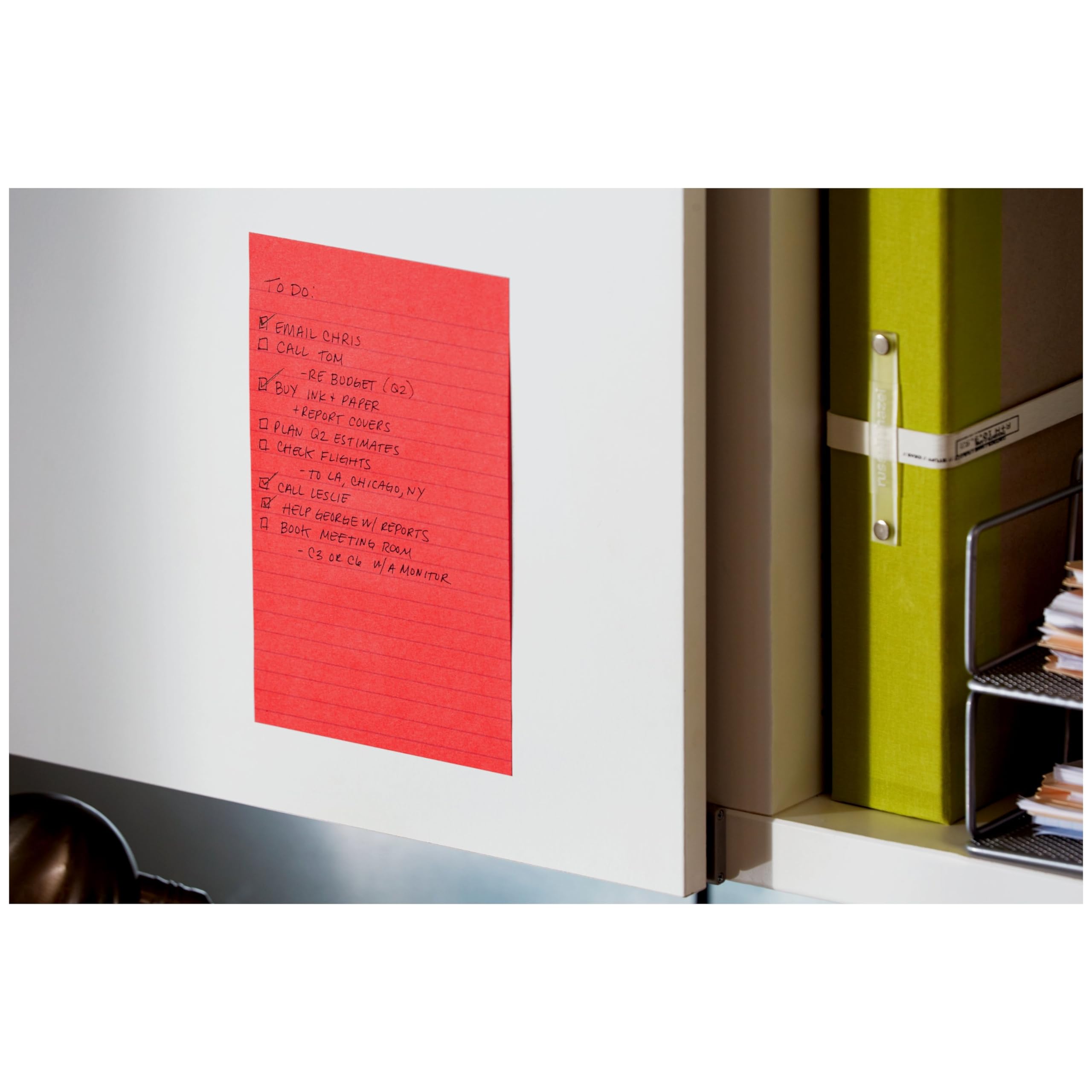 Post-it Super Sticky linierte Notizblöcke, 3 Haftnotizblöcke, 10,2 x 15,2 cm, Schulbedarf und Büroprodukte, ideal für Lehrbücher, Notizbücher, Wände und vertikale Oberflächen, Playful Primaries | Schulbedarf und Bürobedarf, 2-fache Haftkraft