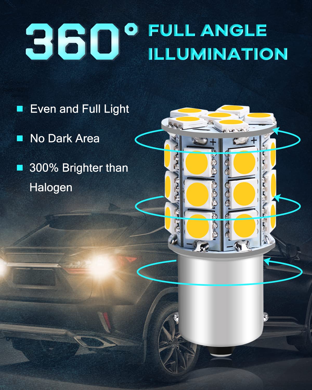 2 Lampadine LED 1156 BA15S Blu 12V - Per Luci Interna Auto, Camper E Indicatori - Foto 2