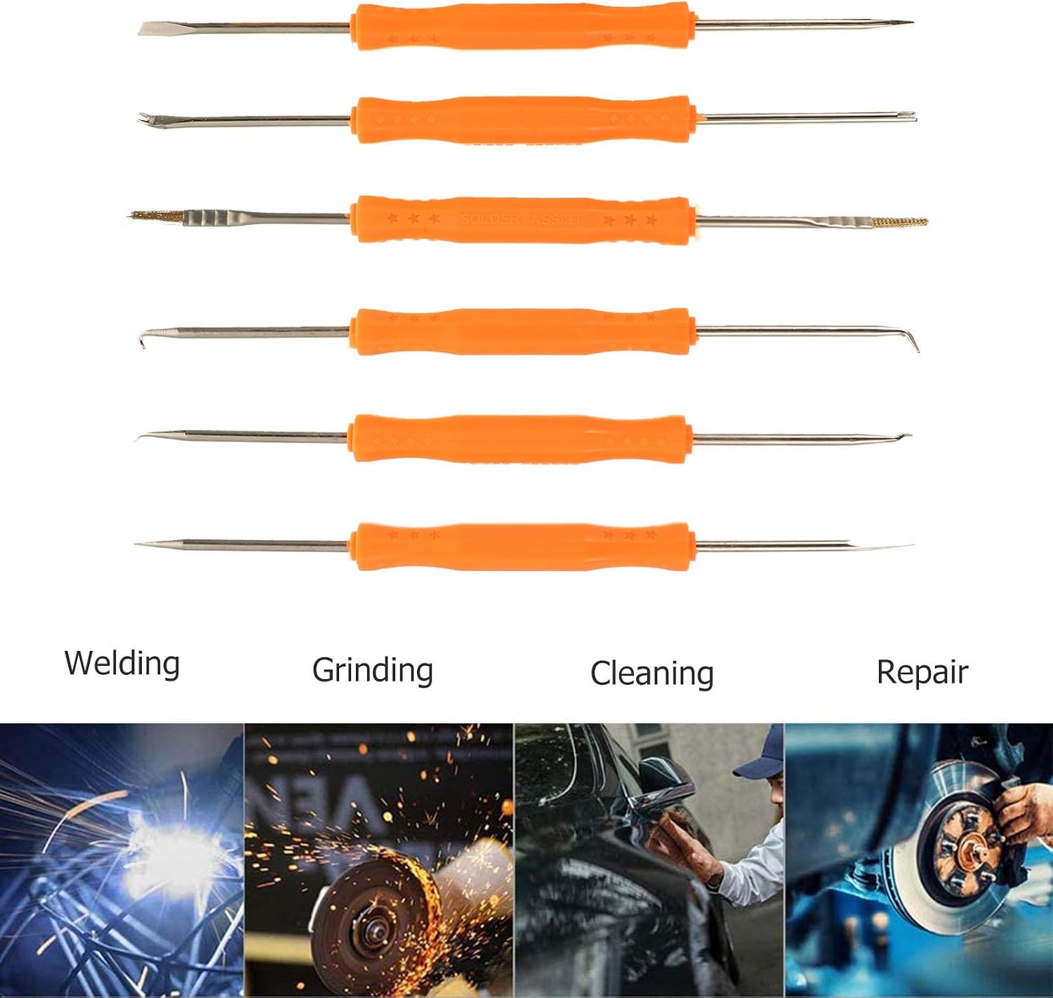 6pcs Desoldering Pump with Hardened Tip and Right or Left Handed Design, Metal and Plastic Soldering Assist Tool