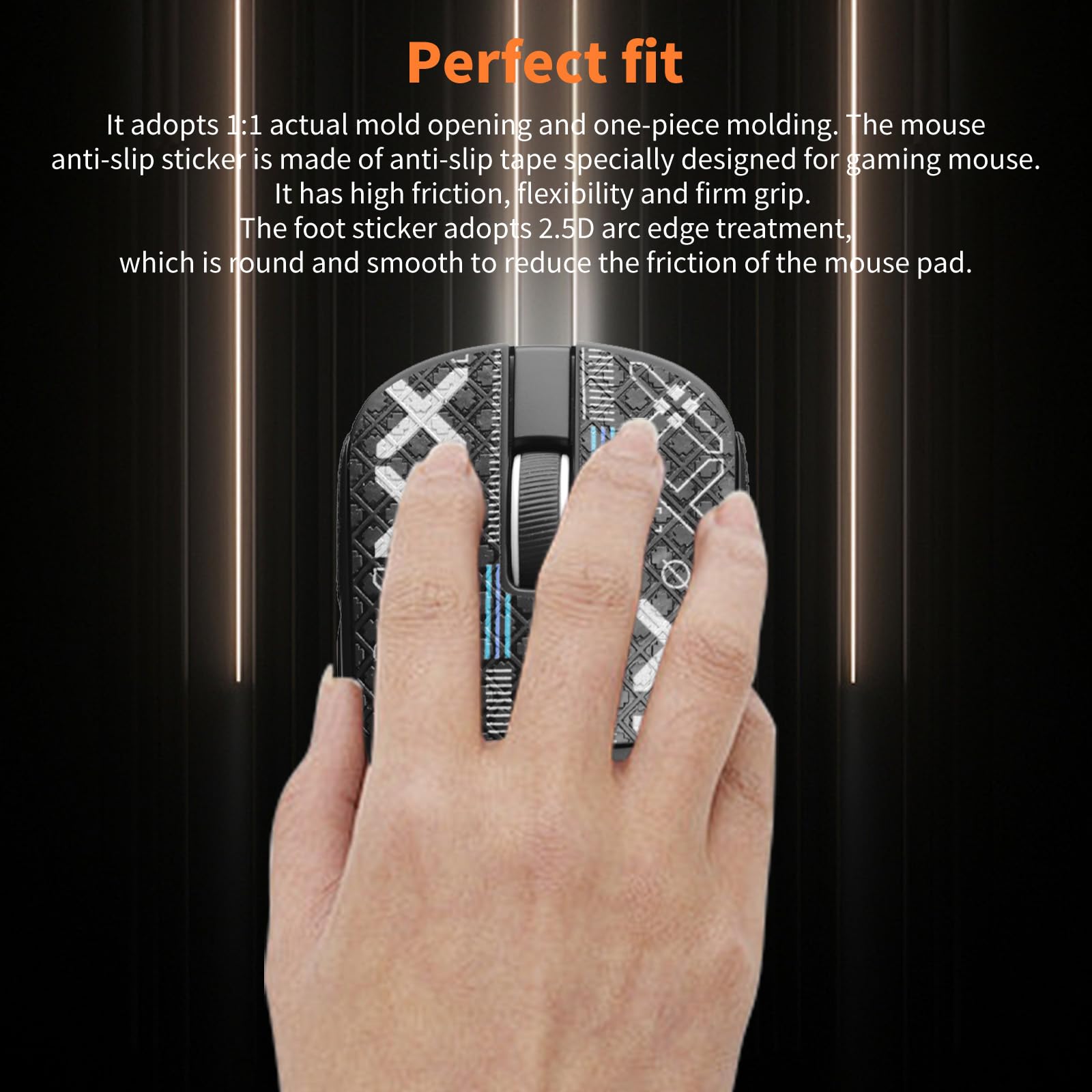 Amazon.com: NOUKAJU Mouse Grip Tape Full Coverage for MCHOSE L7
