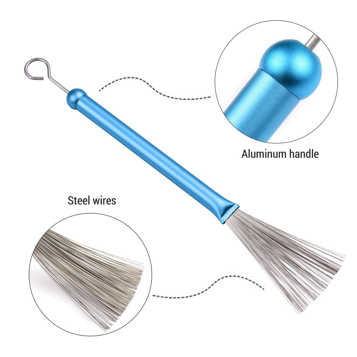 1 para metalowych szczotek perkusyjnych Drum Wire Drum to zestaw perkusyjny do jazzu z aluminiową rączką i mosiężnym systemem /2714