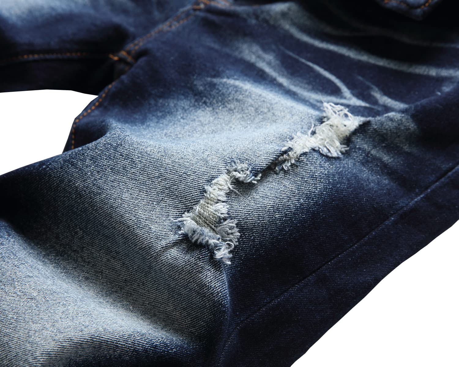 AOWKULAE Pantaloni skinny fit strappato distrutto distressed stretch slim jeans da ragazzo | Destroyed,Distressed,Moda,Pantaloni di denim,streetwear