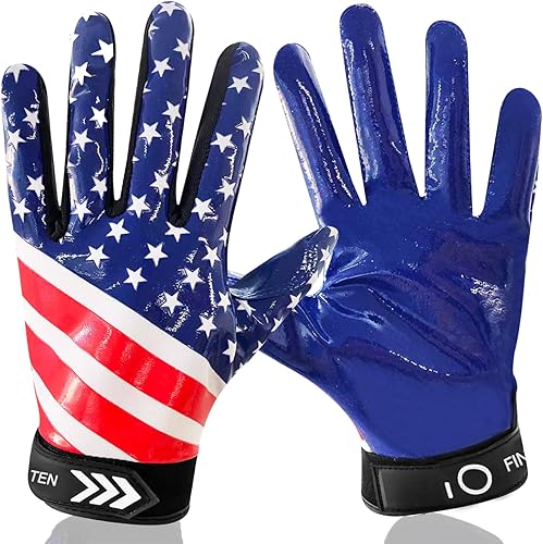 Guantes de fútbol para jóvenes y adultos, Pro 3.0, mejorados, ultra adherentes, receptores de palma de silicona flexible, guantes receptores de alto