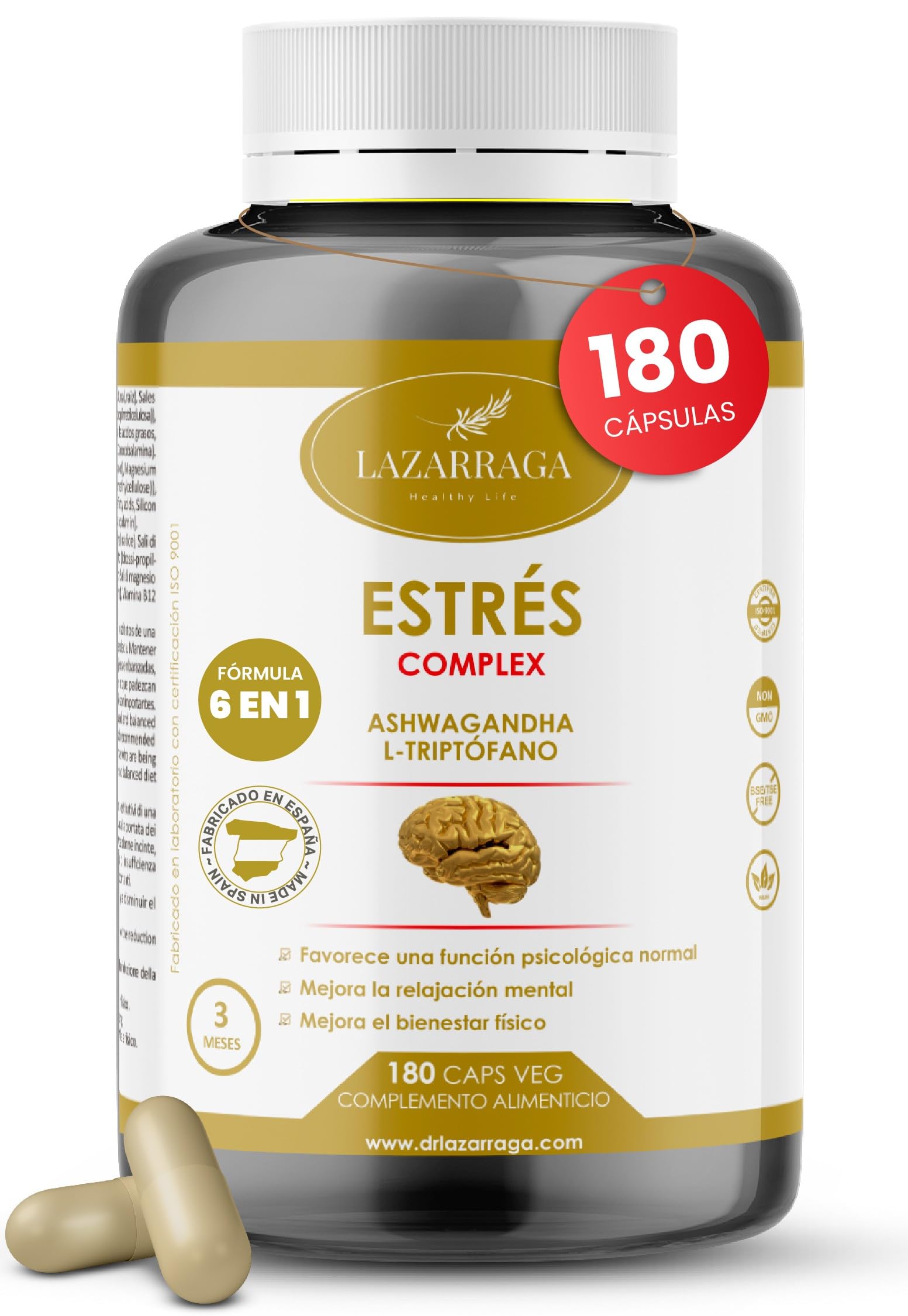 ASHWAGANDHA POTENTE 6 en 1 | Apoyo para el Estrés, Ansiedad y Ciclo del Sueño | 