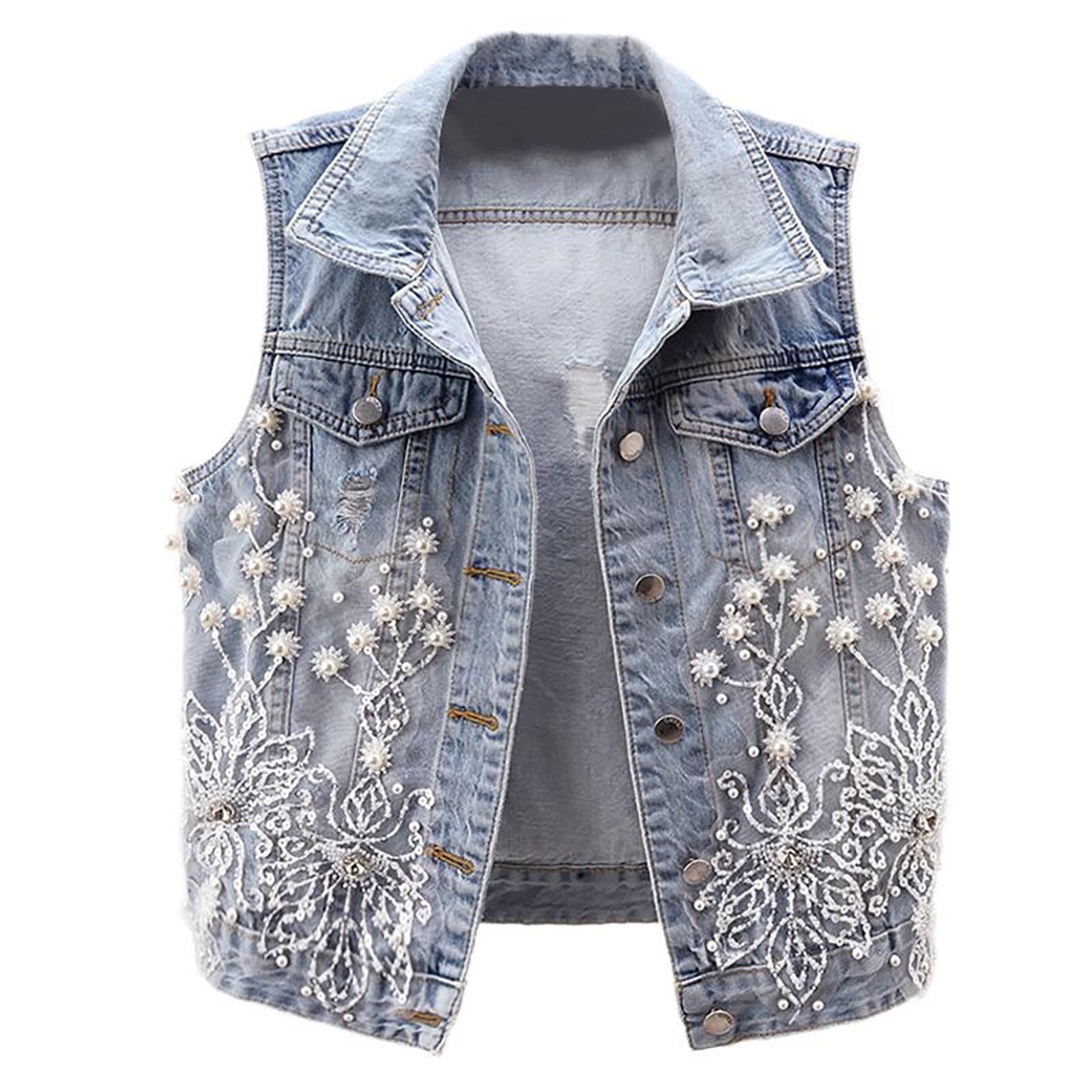 Giacca di jeans da donna gilet in denim ritagliata cappotto estivo Regno Unito Plus Size Denimjacket invecchiato SummerCardigans Giacche estive leggere SummerClothes Bomberjacket a maniche lunghe