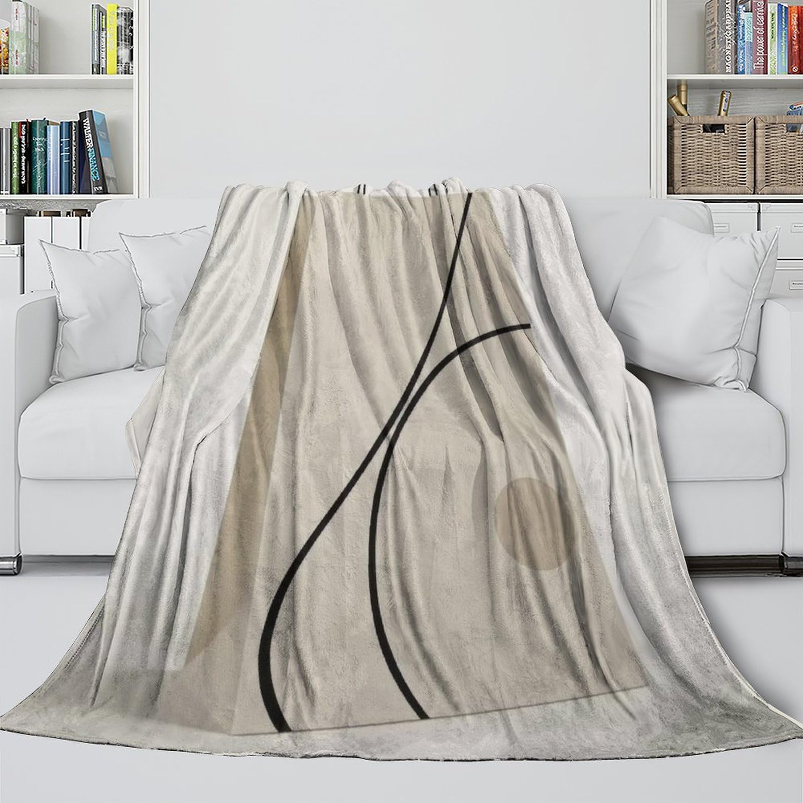 stampa 3D paper bag coperta da viaggio microfibra biancheria da letto compatta coperta da viaggio morbida per giovani in vacanza Modern abstract 70×80inch(180x200cm)