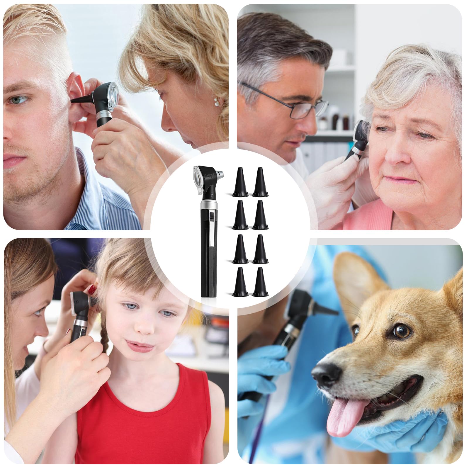Tragbar Otoskop Kit: Otoskop Mit LED Licht, Direktbeleuchtung Ohrpflege Tool, 3x Vergrößerung, 8 Kappen Und 1 Aufbewahrungsetui, Diagnostik Für Kinder Erwachsene, Für Heimgebrauch Und Klinik