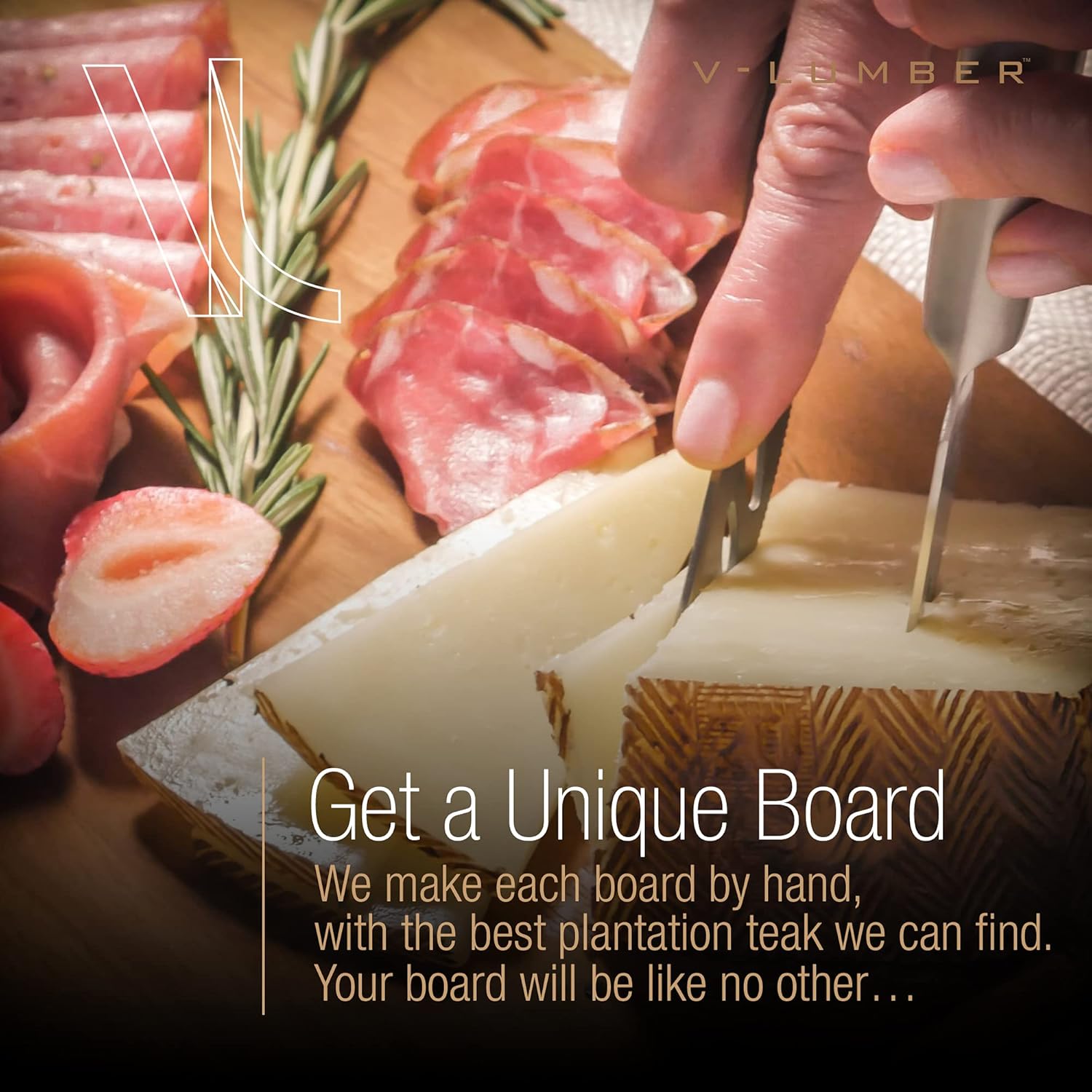 Cheeseboard gift set by V-Lumber -Unique Cheese board and knife set, includes long charcuterie board and 4 cheese utensils. A Gorgeous gift for any event., Brown, 16 in with free knife