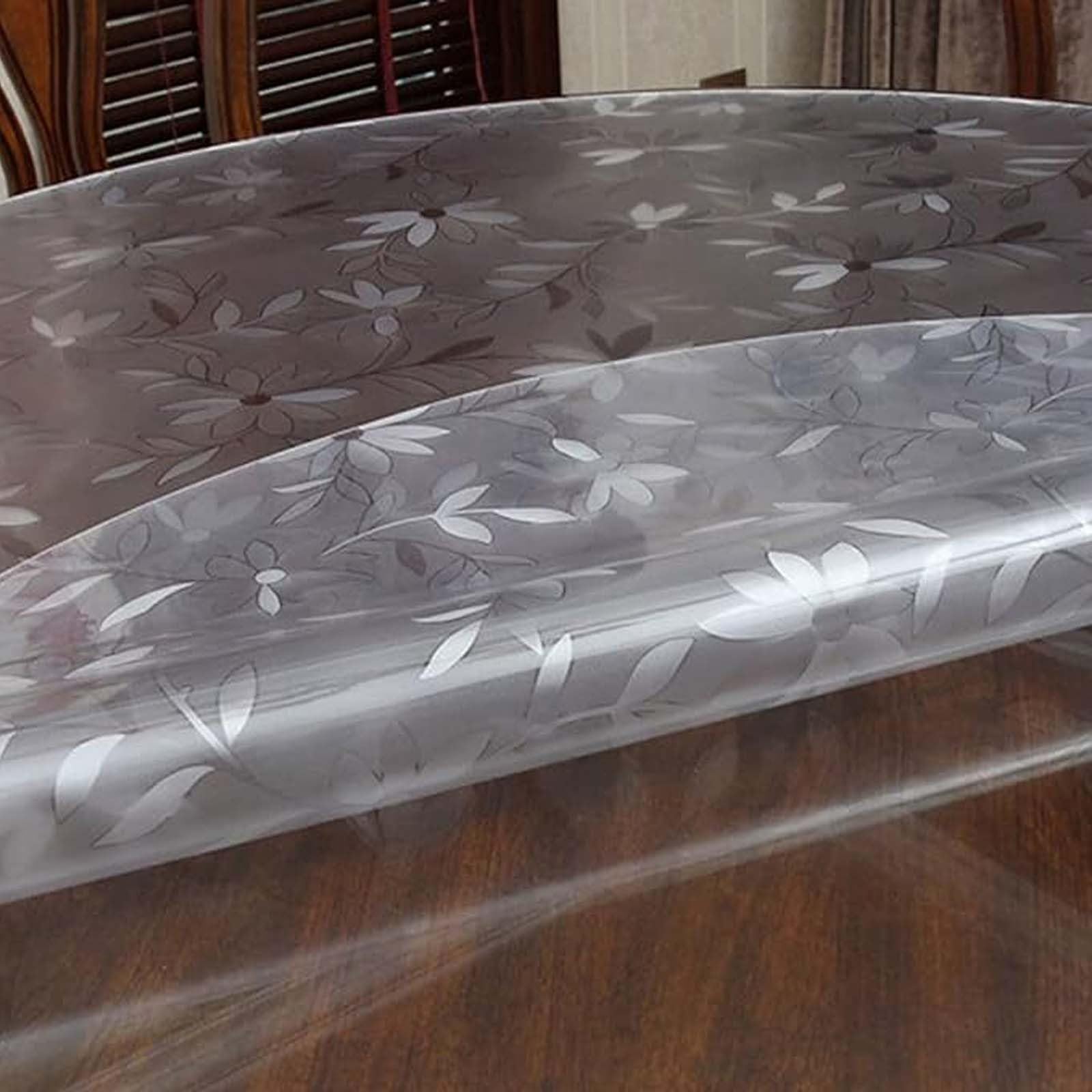 ZBXXSC Clear Round Table Protectors 2mm PVC Desk Pad Tablecloth Heat Resistant Wipe-able Anti-Slip Cover for Dining Room Coffee Table(C,40cm Rund)