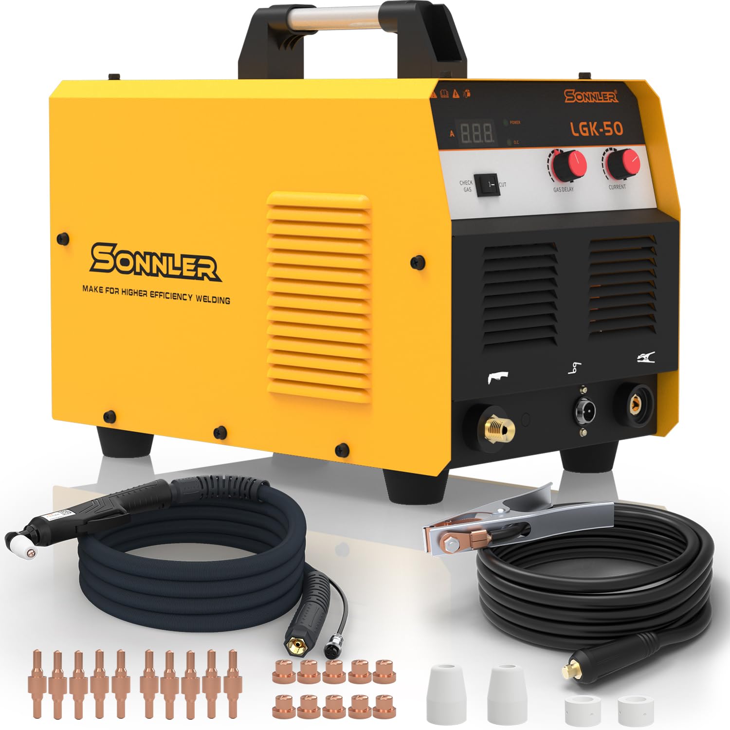 SONNLER 50A Plasma Cutter, 220V Digital Inverter IGBT Plasma Cutter
