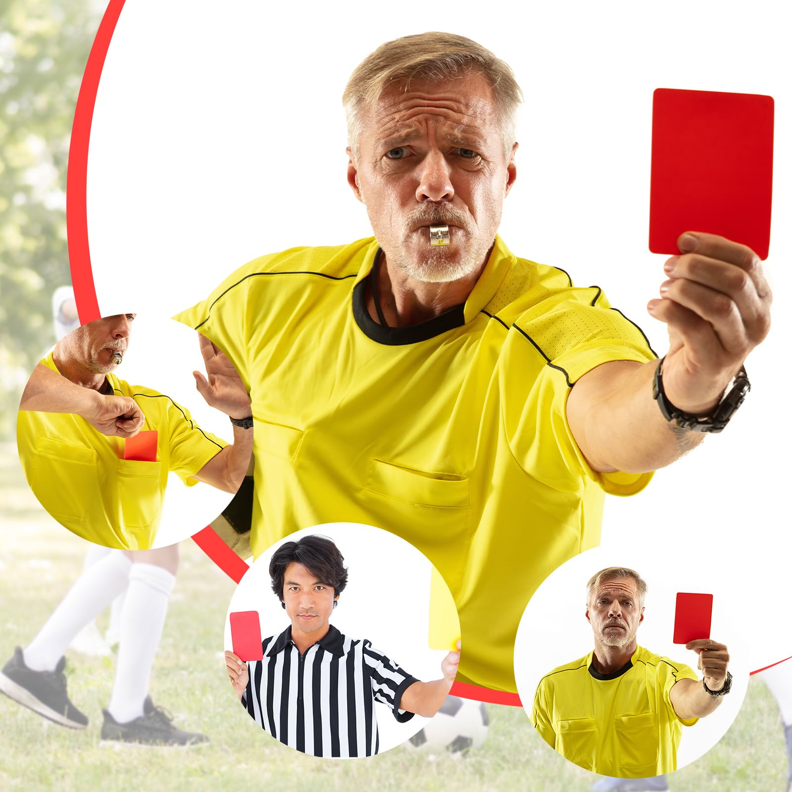 Tyqour 10 piezas tarjeta de árbitro de fútbol, tarjeta amarilla y roja, herramienta de árbitro