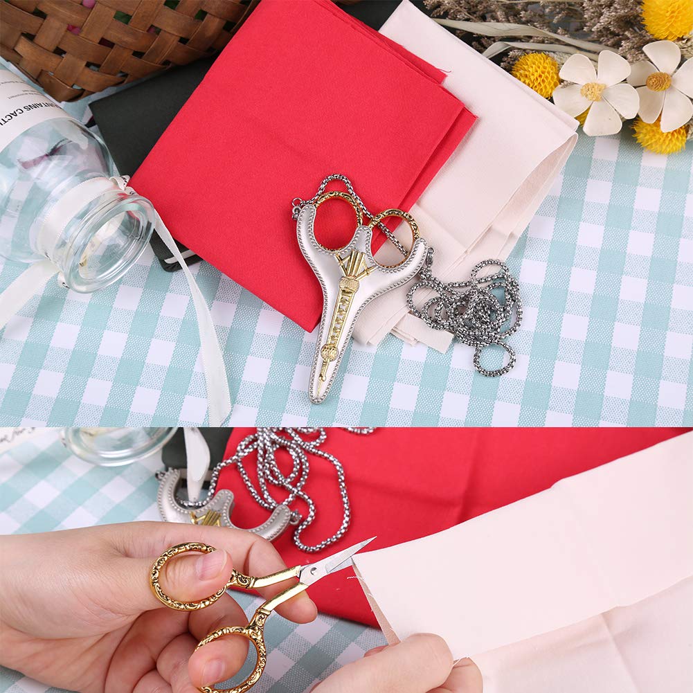 Tijeras de bordado, exquisitas tijeras retro para costura, bordados de acero inoxidable, kit de costura DIY para costura, corte, obra de arte, bordado, costura