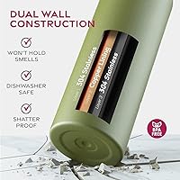 Vista 5 de Botellas de agua de acero inoxidable con triple aislamiento con pajilla, botellas de agua reutilizables aisladas de 25 onzas con 3 tapas, botella