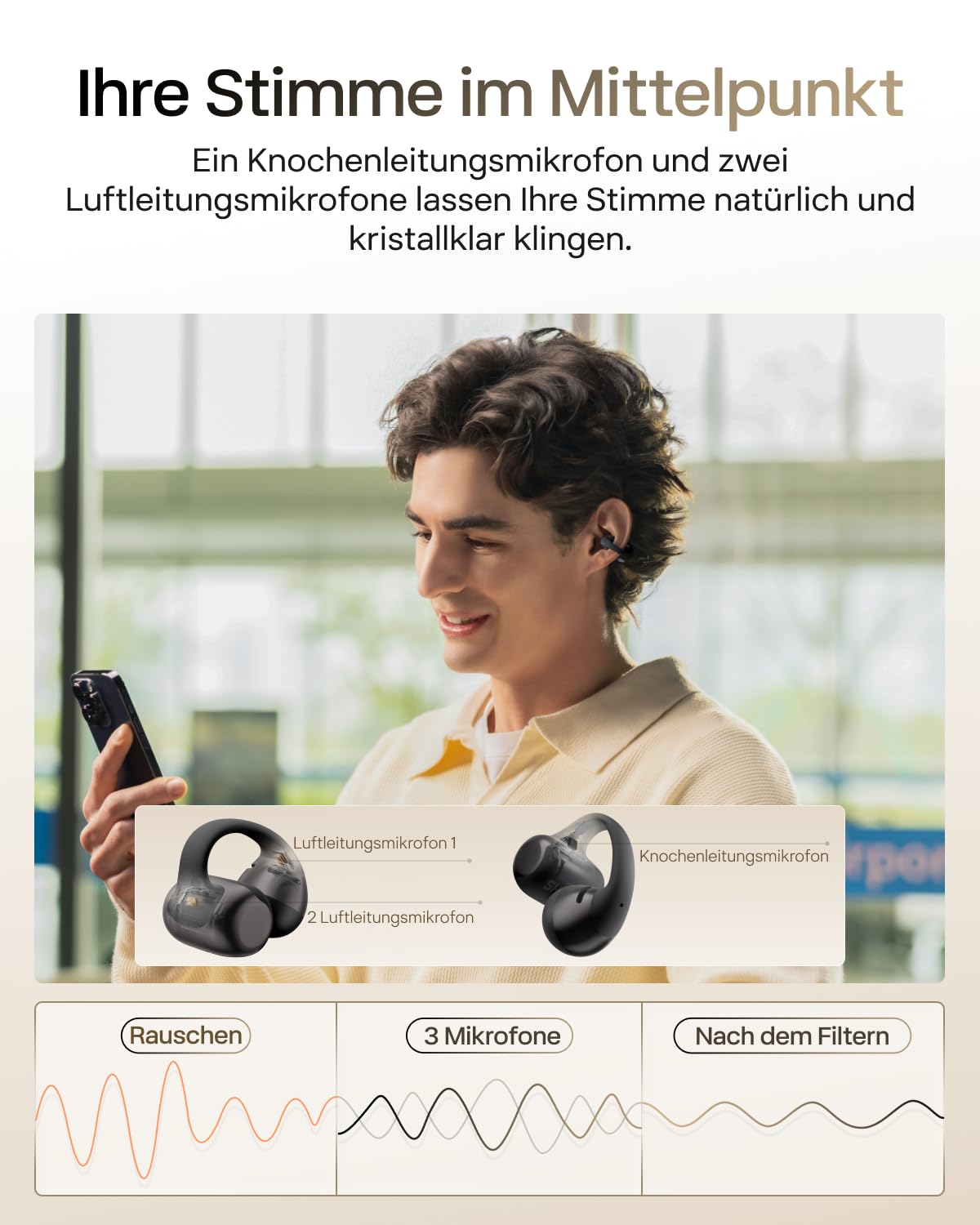 SHOKZ OpenDots 2 Open-Ear Clip-On Earbuds, verbessertes Dolby Audio mit Deep Bass, 40 Std. Laufzeit, Bluetooth 6.1,IP57 wasserdicht, klare Anrufe Dank 3 Mik. für Alltag, kabelloses Laden, Schwarz