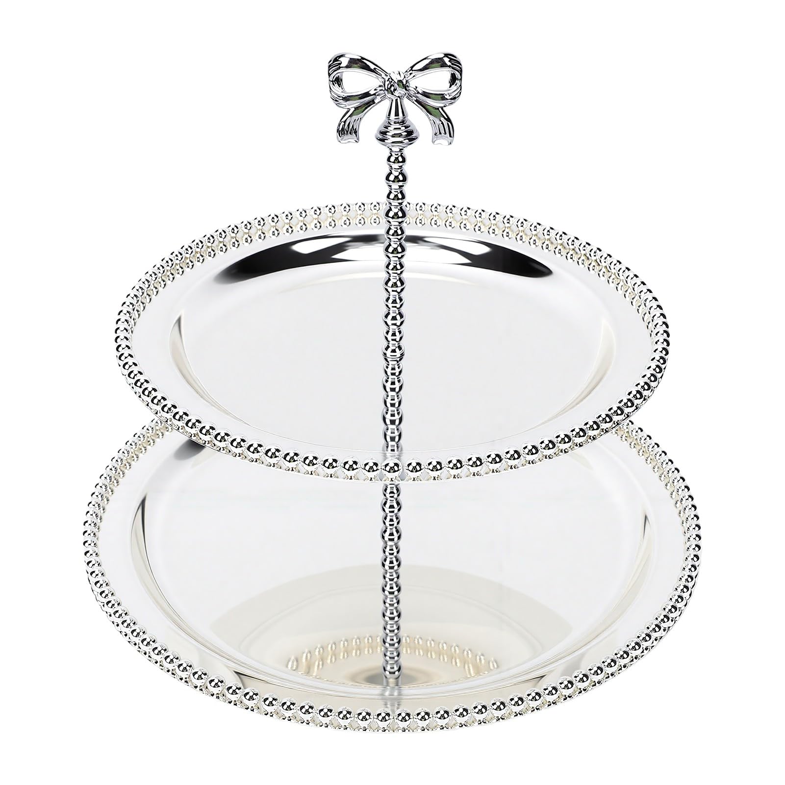 Alzata per Torte a Due Livelli, in Acciaio Inox Stile Palazzo per