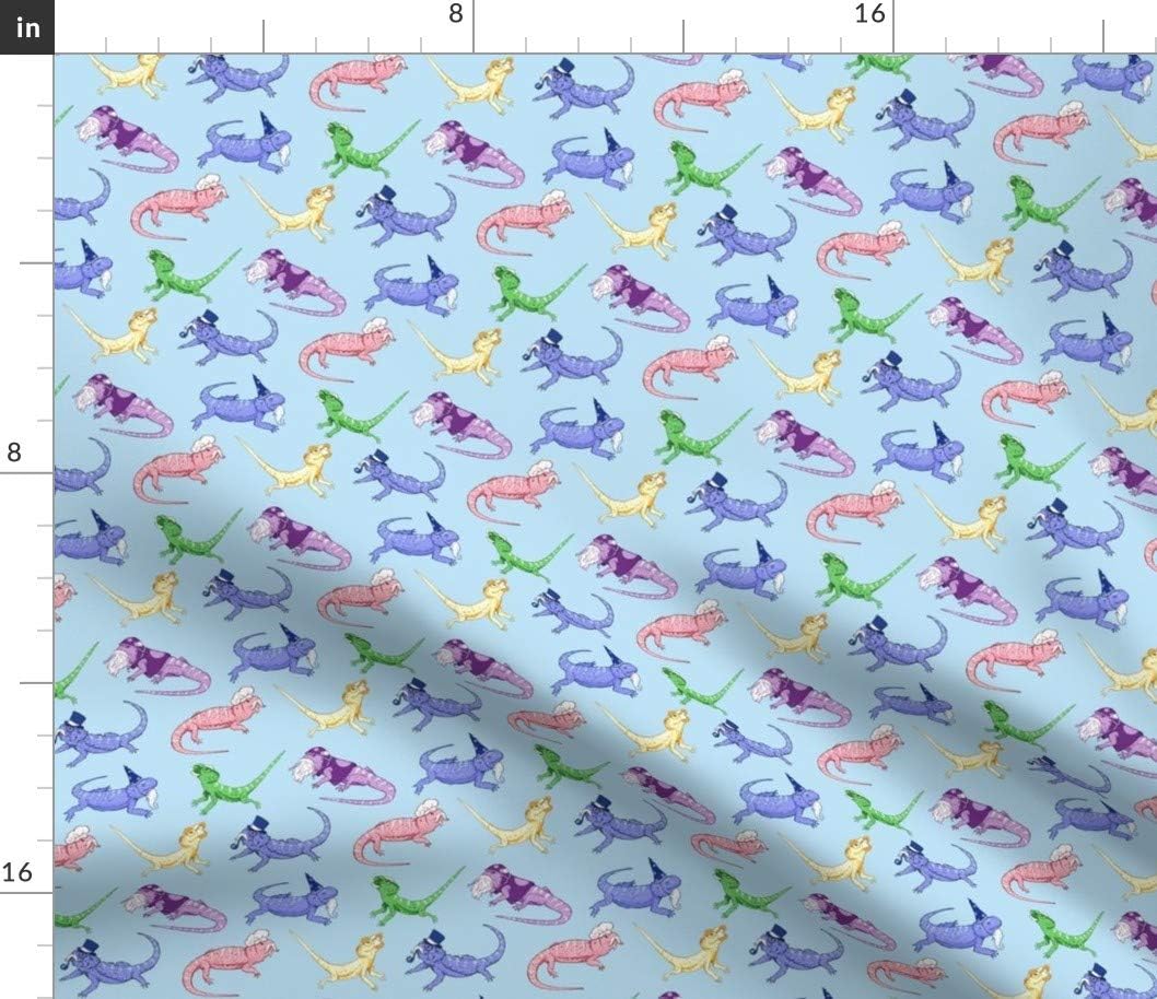 Spoonflower Fabric - Funny Bearded Dragons Beard Mustache Lizard Hair Reptile Printed on Petal Signature Cotton Fabric by The Yard - Sewing Quilting Apparel Crafts Decor