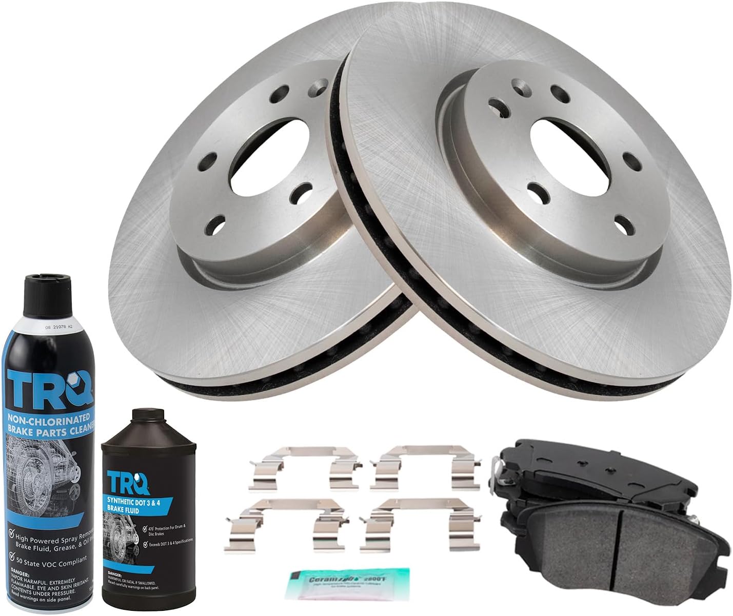 TRQ Front Brake Pad & Rotor Kit Compatible with 10-17 Buick 10-20 Chevrolet GMC
