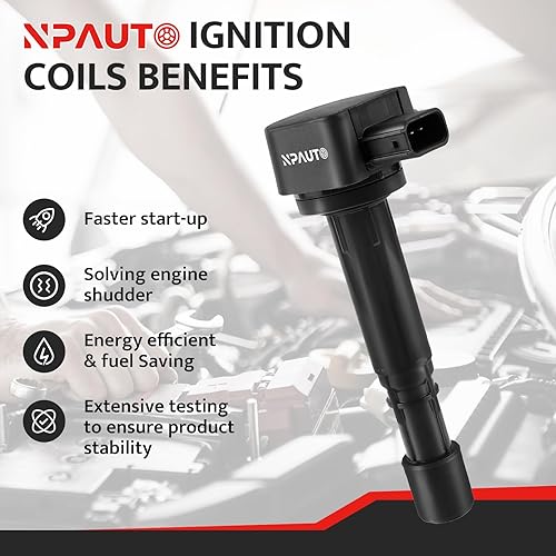 Miniatura 2 de NPAUTO Paquete de bobina de encendido de repuesto 1.7L 1.7 L4 Honda Civic 2001 2002 2003 2004 2005, Acura EL, UF400 UF512 C1460, paquete de 4