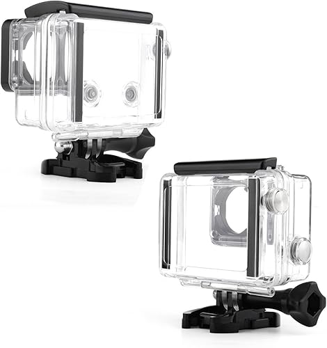 Miniatura 4 de SOONSUN Carcasa de buceo impermeable para GoPro Hero 33+4 Negro Plata  Funda submarina de 40M compatible con pantalla y batería BacPac para buceo en