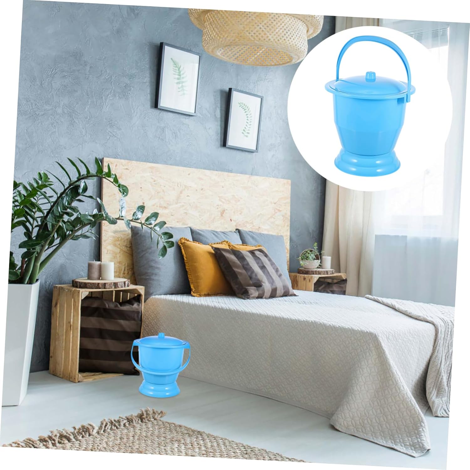 VALICLUD Home Chamber Pot Portable Urinal Pan Urine Storage Pot Thick Material Portable Handle Non-Slip Base for Potty Training