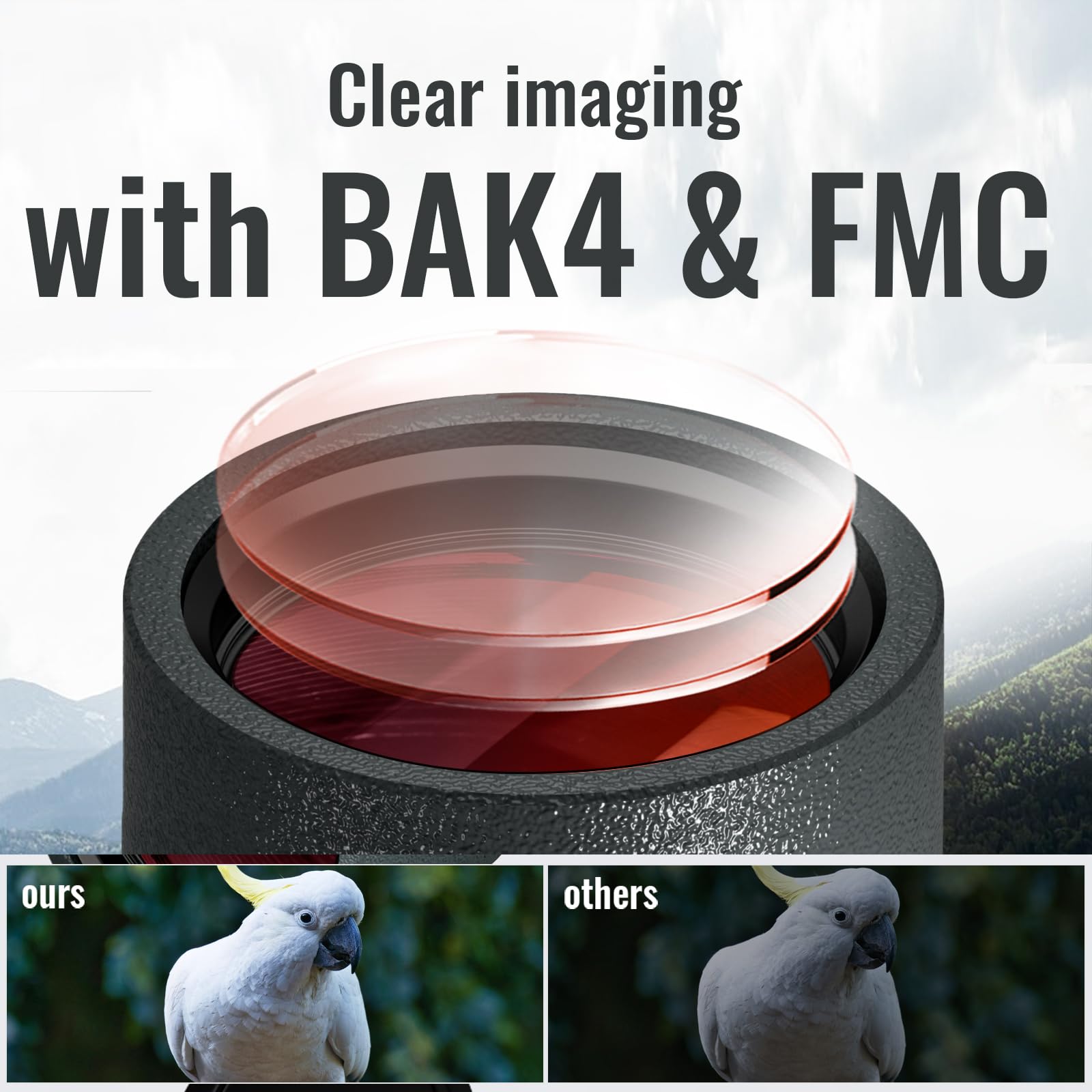 Spektive 25-75x60, HD Dual Focus Spektiv, BAK4 FMC ED Spektiv, Geschenke für Zielschießen Vogelbeobachtung Jagd Bogenschießen Wildtierbeobachtung mondbeobachtung
