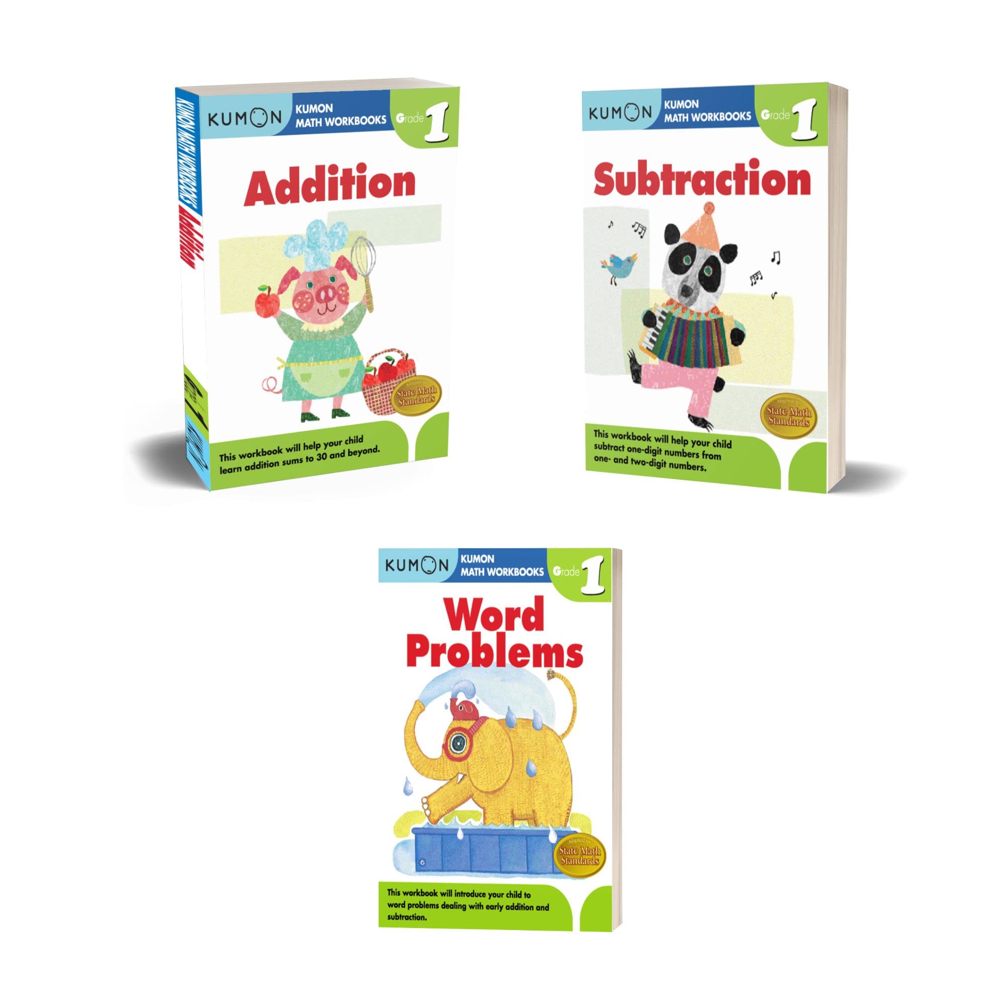 Buy Kumon Grade 1 Set (3 workbooks) Addition, Subtraction, Word