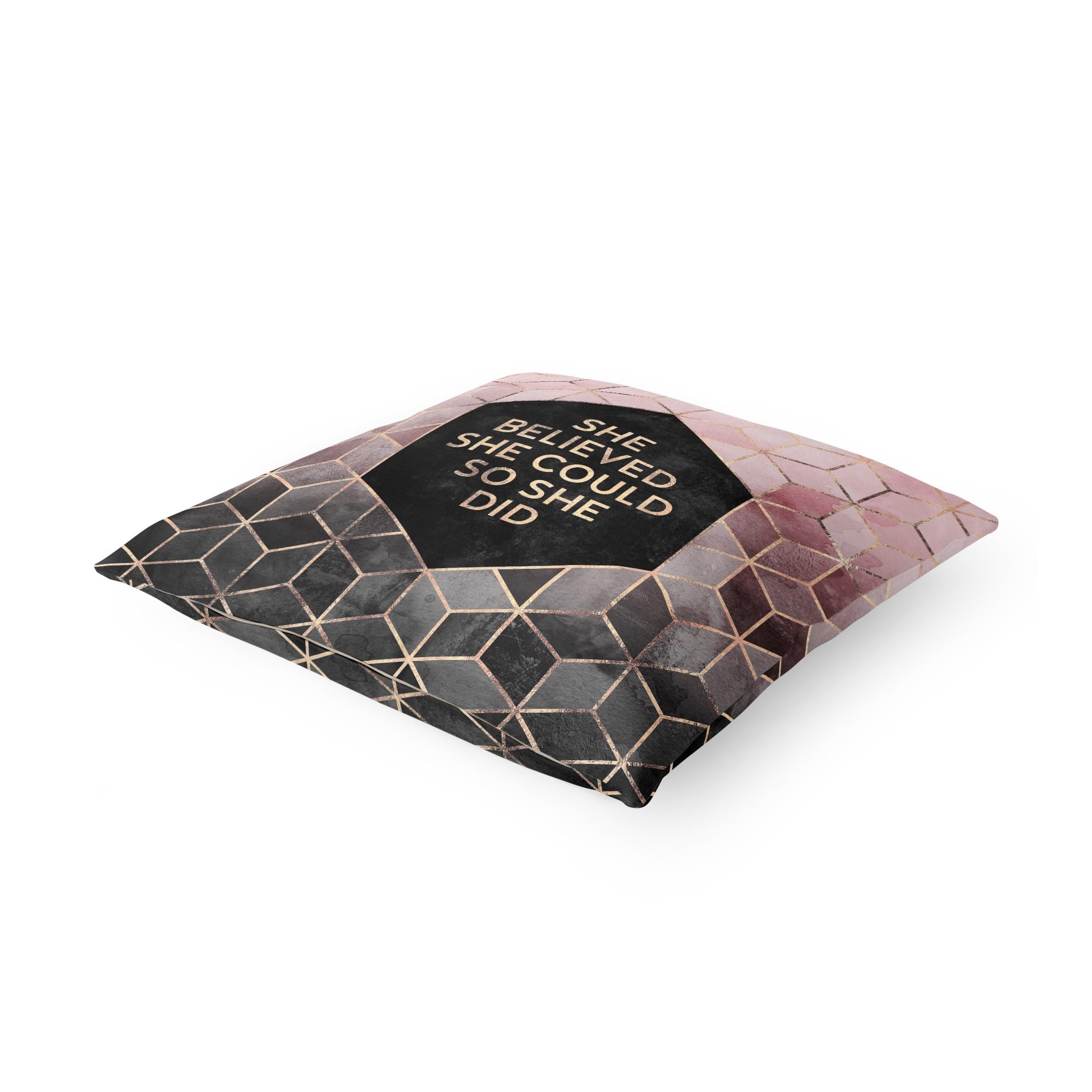 Dekokissen drinnen/Indoor waschbar Sprüche mit Füllung Zierkissen - Made in Germany - Geometrisch Bezug Gold Sofakissen Aquarell Abstrakt Indoor Sofa Bett 2057