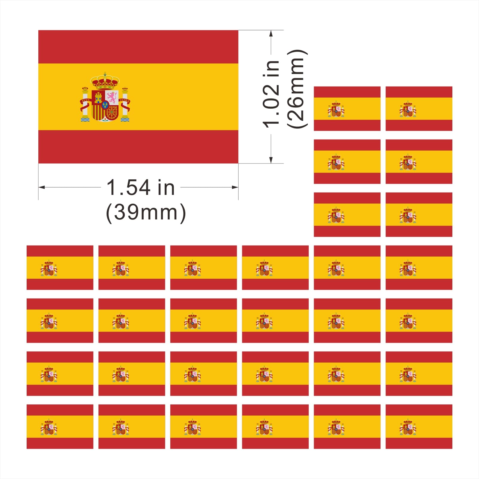 Womaha 30 Sheets Spain Flag Temporary Tattoos for Kids Adults Fans Fake Face Tattoo Stickers, Red Yellow - Image 2