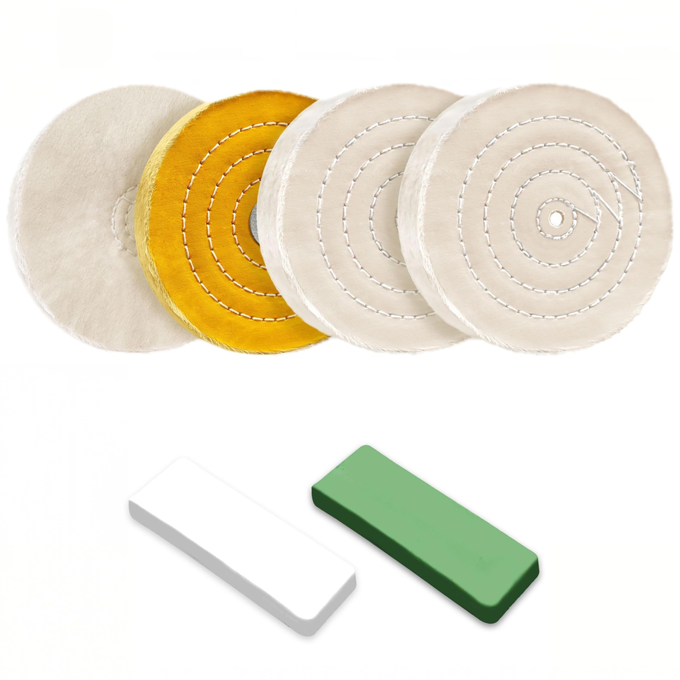 6" Polishing Wheel Kit - Bench Grinder Buffing Wheels -1
