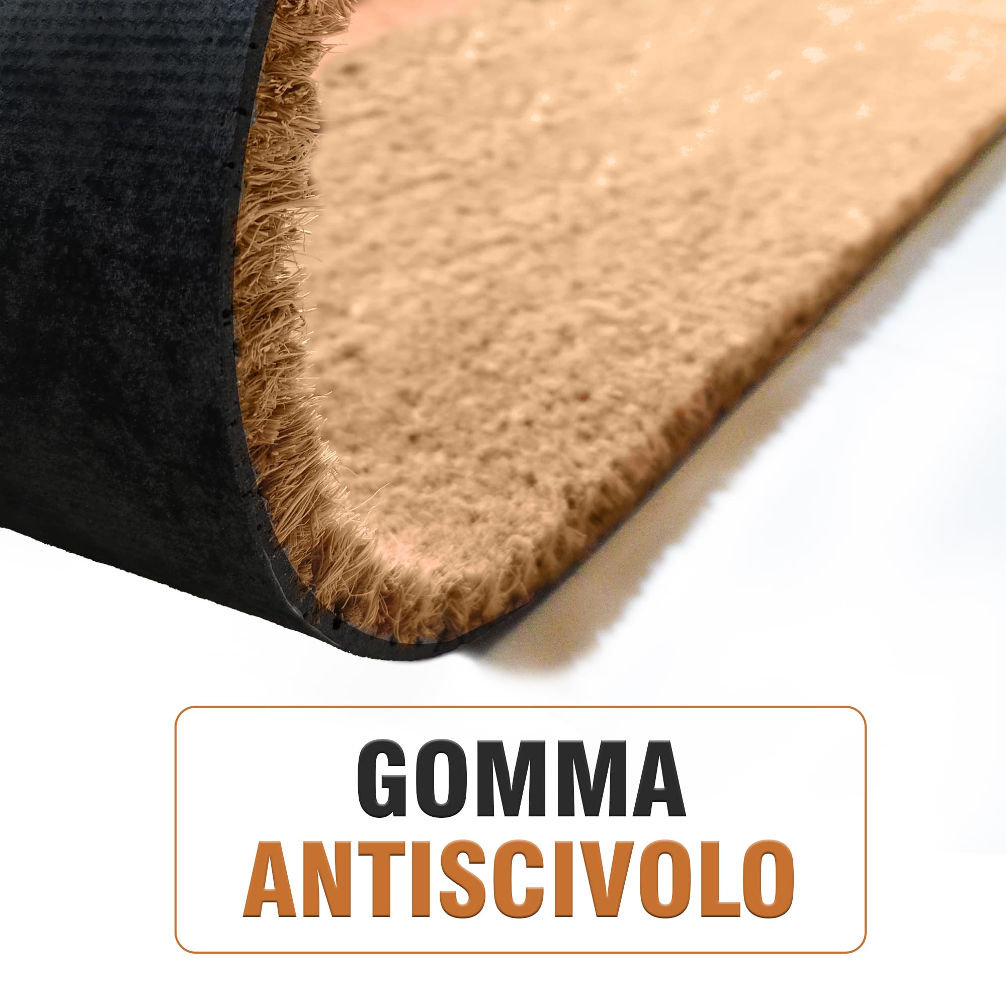 WELCOMAT - Zerbino Ingresso Esterno Personalizzato - Dimensioni 40x60 cm - Zerbino Ingresso Casa Simpatico, In Fibra Naturale di Cocco,