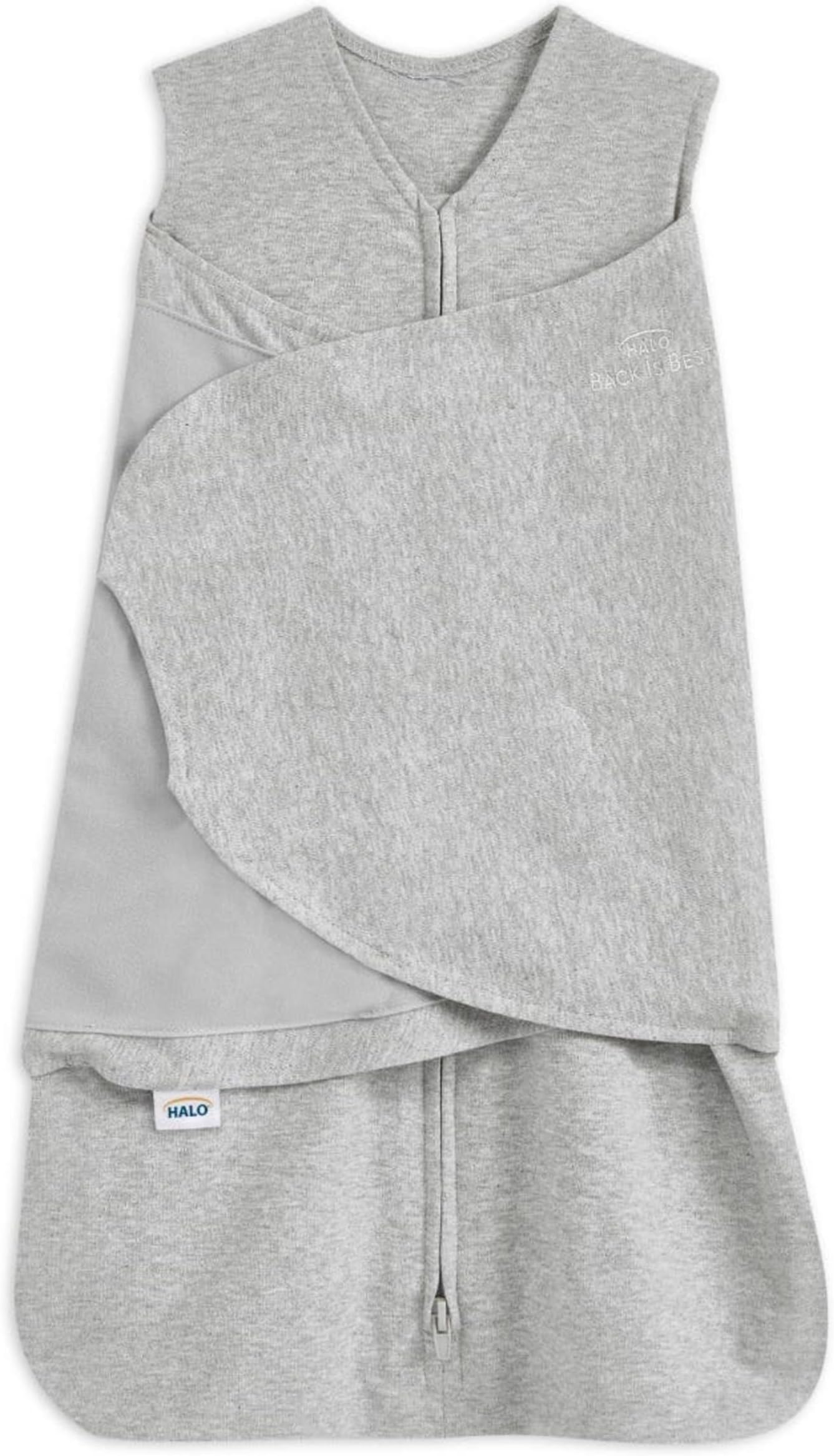 100% Cotton Sleepsack Swaddle, 3-Way Adjustable Wearable Blanket, TOG 1.5, Heather Gray, Newborn, 0-3 Months