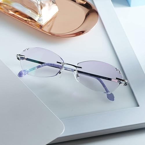 Miniatura 6 de LifeArt Lentes de bloqueo de luz azul, anteojos de lectura para computadora, anti rayos azules, reducen la fatiga ocular, marco sin montura tintada