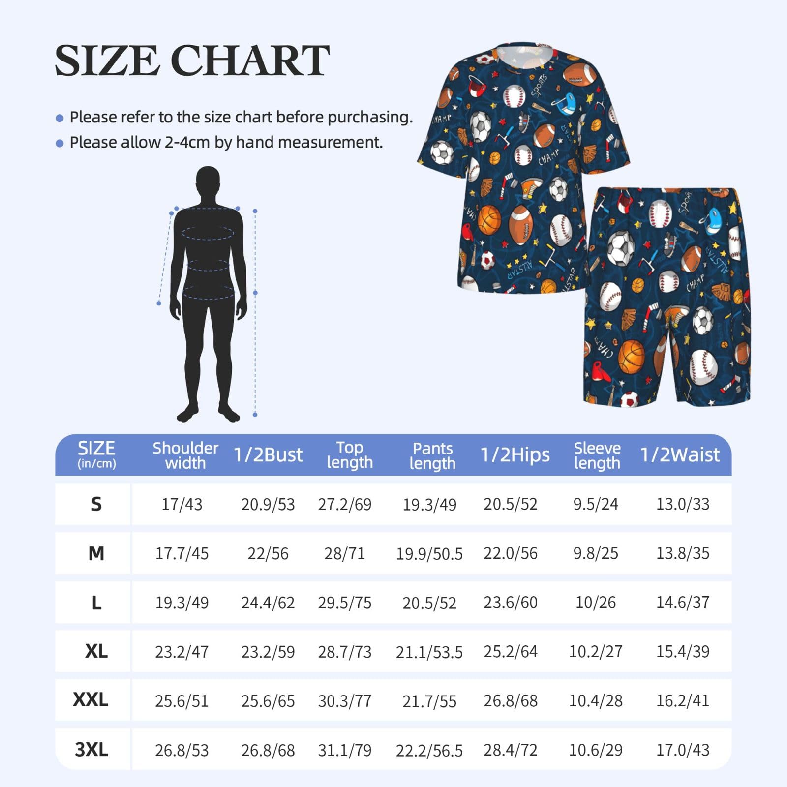 Conjunto de pijama deportivo con estampado de juego de béisbol para hombre, pantalones cortos de pijama cómodos para hombre, perfecto para las noches de verano