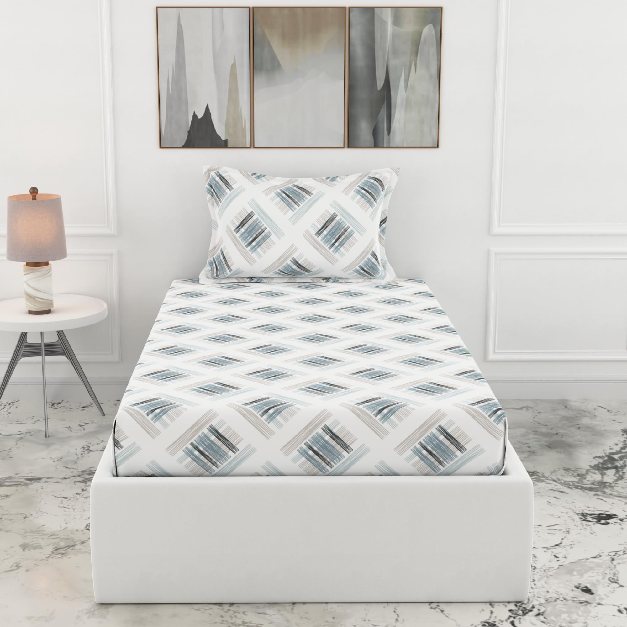King Size Cotton Fitted Sheet Set - Loreto -22 King Size Cotton Fitted Sheet Set - Loreto -22