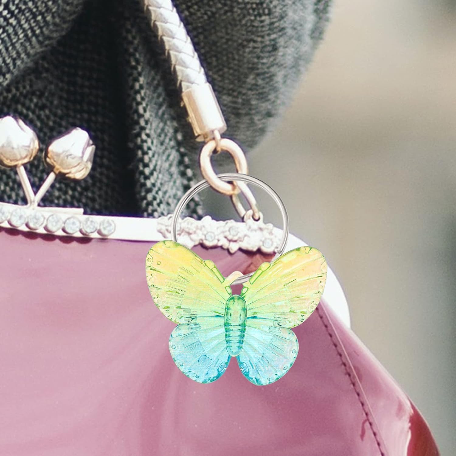 Beavorty Mini Butterflies Ornaments 50Pcs Acrylic DIY Phone Case Decor Hair Clip Accessories for Crafts Home Decoration