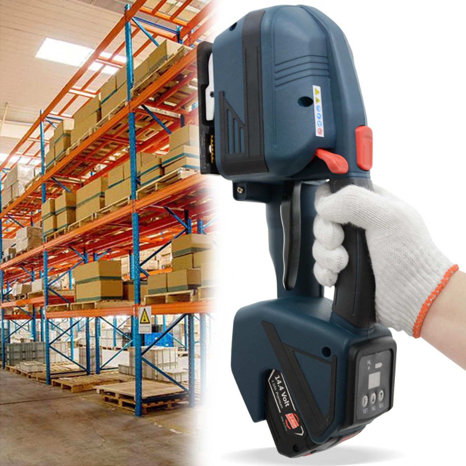 Vitalisworks Girls Electric Strapping Machine Welding Strapping Tool,Electric Strapping Machine Welding Strapping Tool,For Packaging Box Pallet Portable Baler,Electric Strapping Machine (1Battery)
