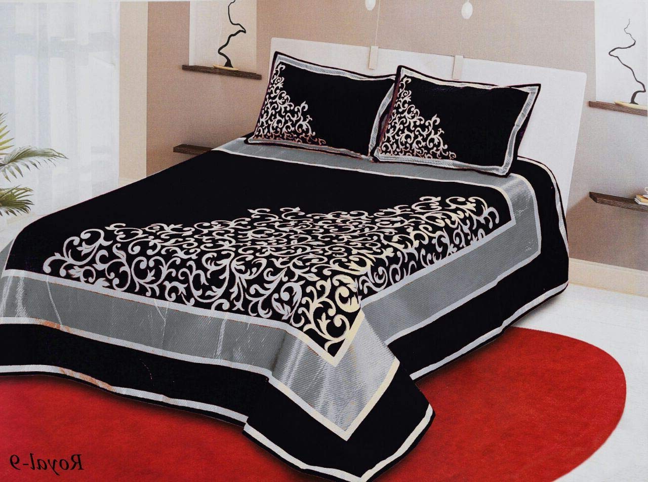 Fresh From Loom Bedsheet Cum Bed Spread for Double Bed King Size 500 TC Chenille Velvet Bed Cover with 2 Pillow Cover, Size- 90x100 inch (B01N7GXWWT) Amazon Price History, Amazon Price Tracker