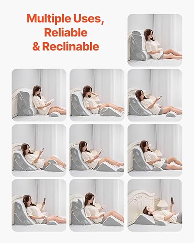 Miniatura 4 de Happybuy Juego de 4 almohadas ortopédicas ajustables de cuña para cama alivia el dolor de espalda, el reflujo ácido y los ronquidos. Ideal para la