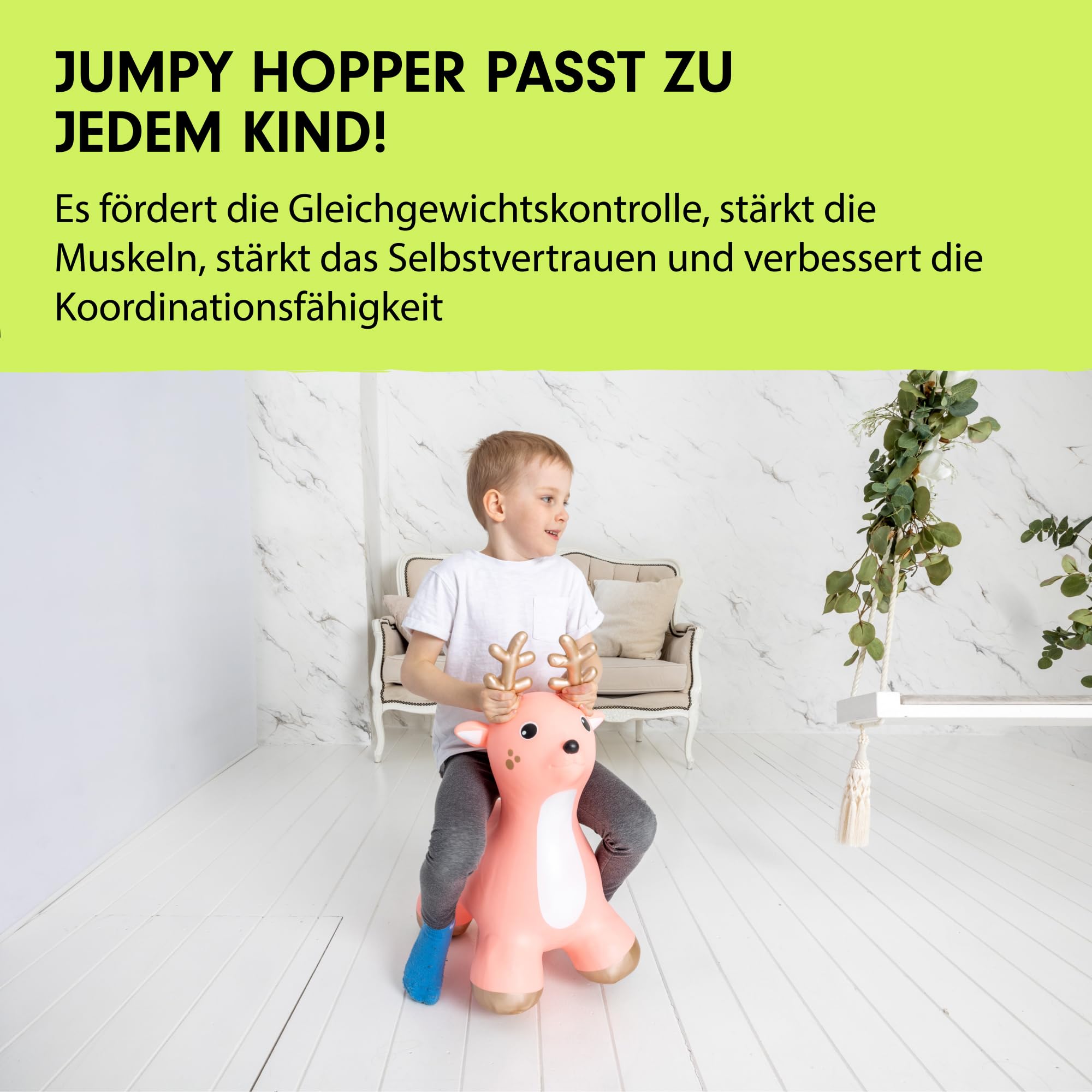 Hüpftier GO69359 Hüpfball, rosa, ca 55 cm