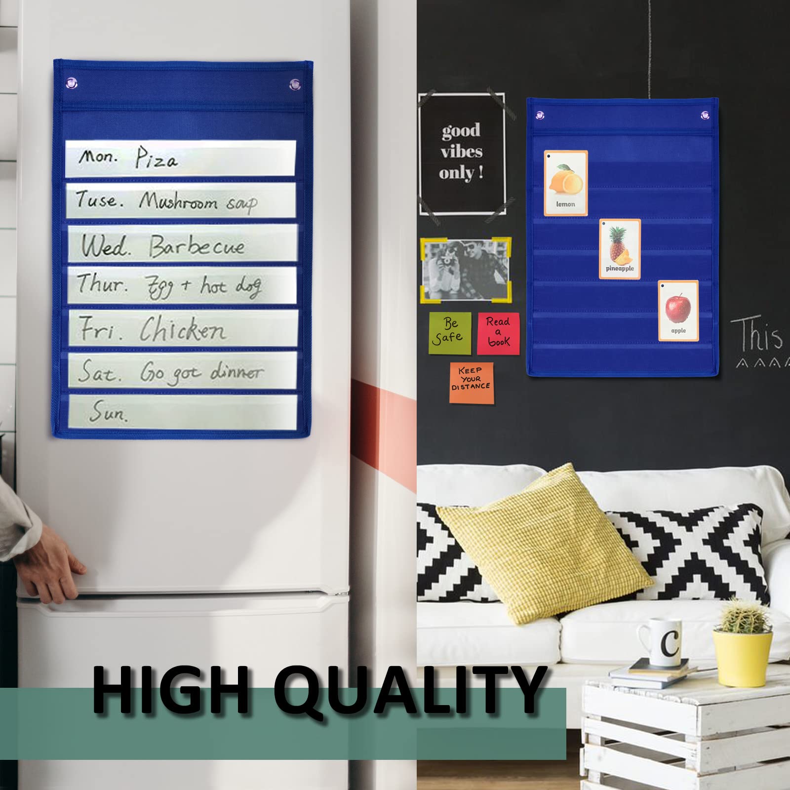 Tableau Magnétique Pocket Avec 10 Cartes Effaçables - Pour Planning, Normes, Activités Scolaires