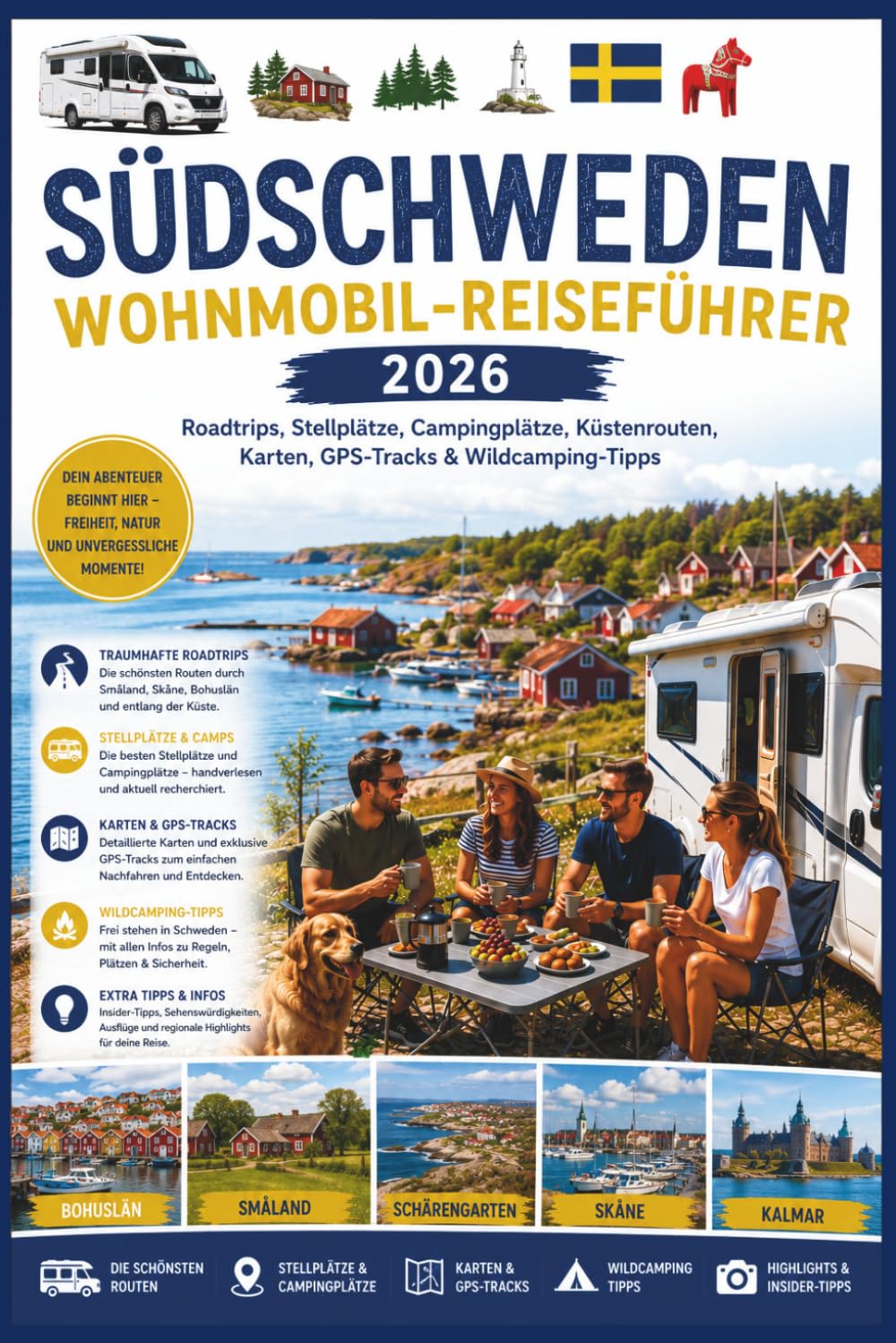 Südschweden Wohnmobil-Reiseführer 2026: Roadtrips, Stellplätze, Campingplätze, Küstenrouten, Karten, GPS-Tracks & Wildcamping-Tipps