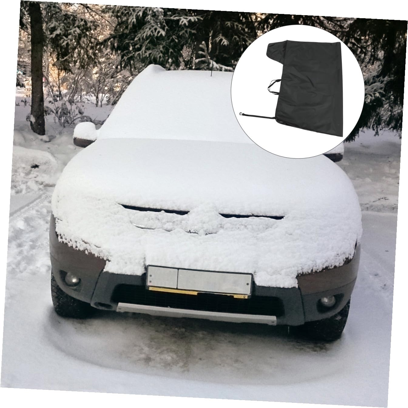Oxford Housse de Pare-brise Noir, Anti-neige pour Voiture Hiver